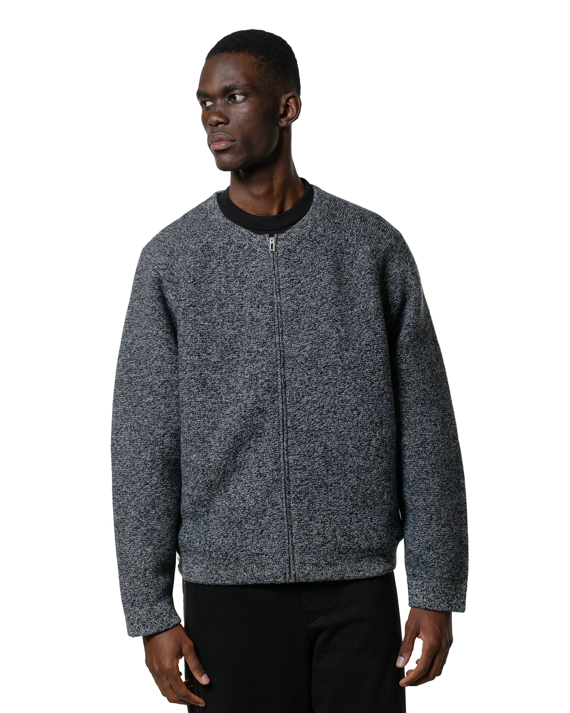 Lady White Co. Wool Link Zip Cardigan Black Twist - Image 2