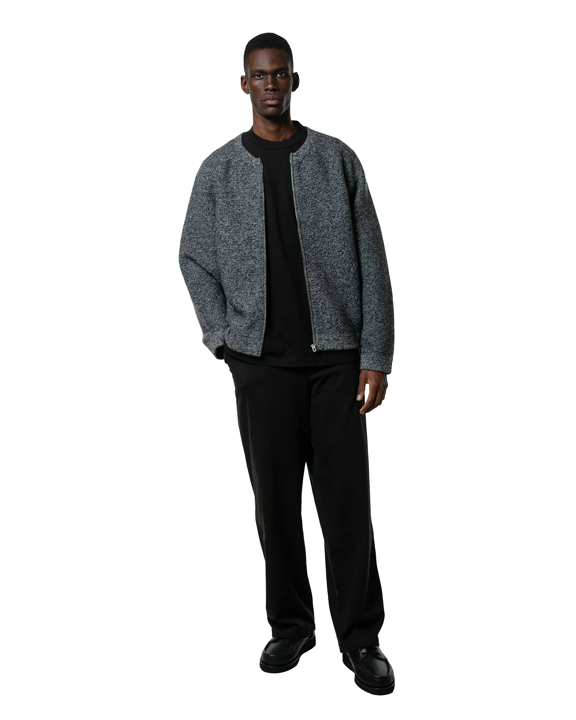 Lady White Co. Wool Link Zip Cardigan Black Twist - Image 4
