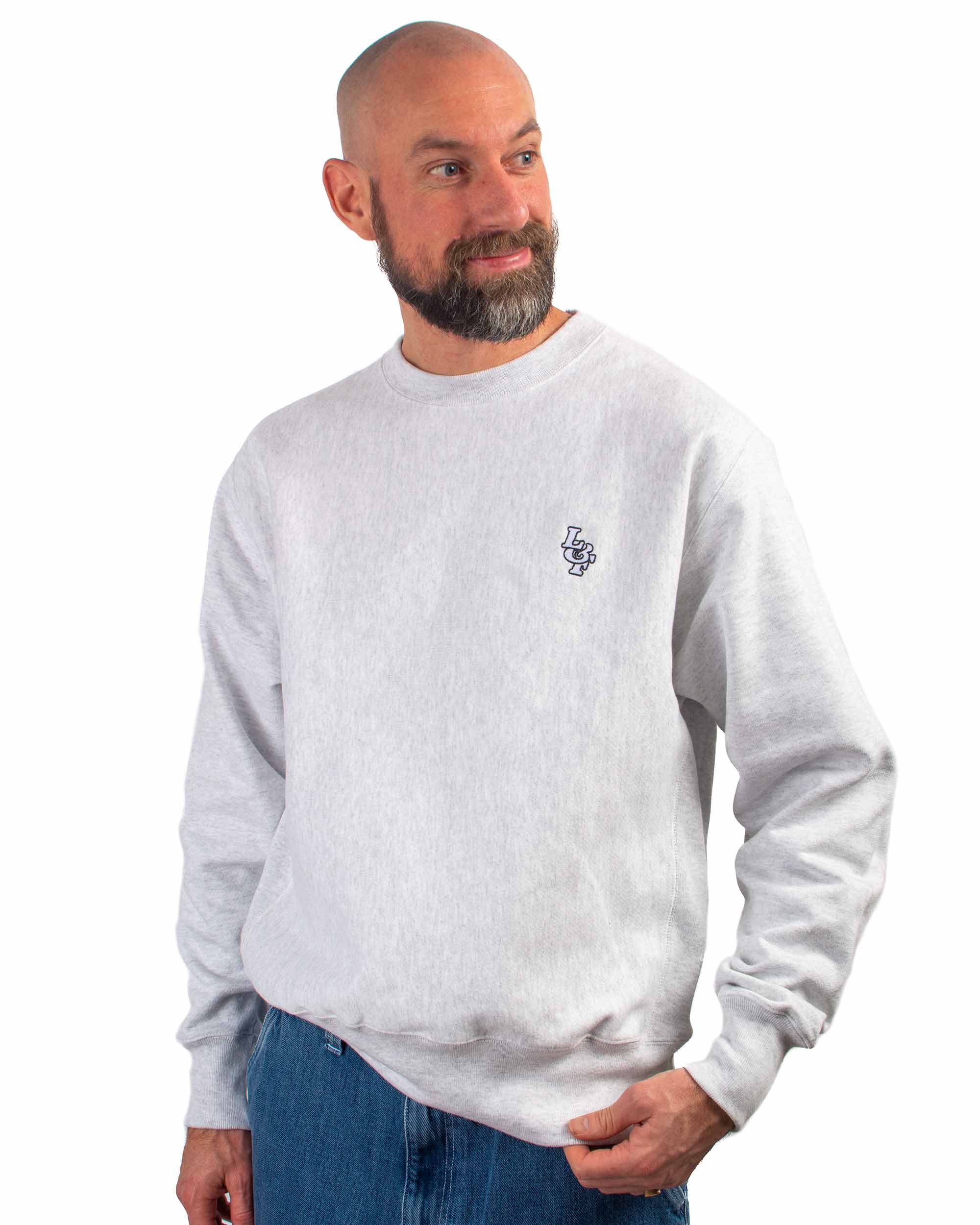 Lost & Found Reverse Weave Crewneck Silver Grey - Image 4