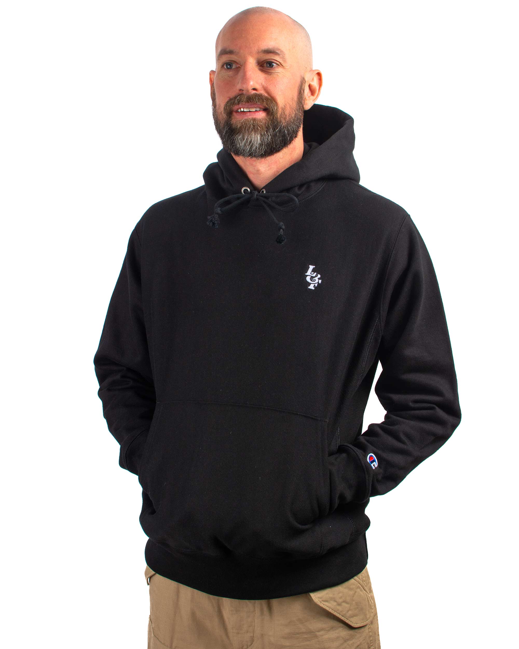 Lost & Found Reverse Weave Hoodie Black - Image 4