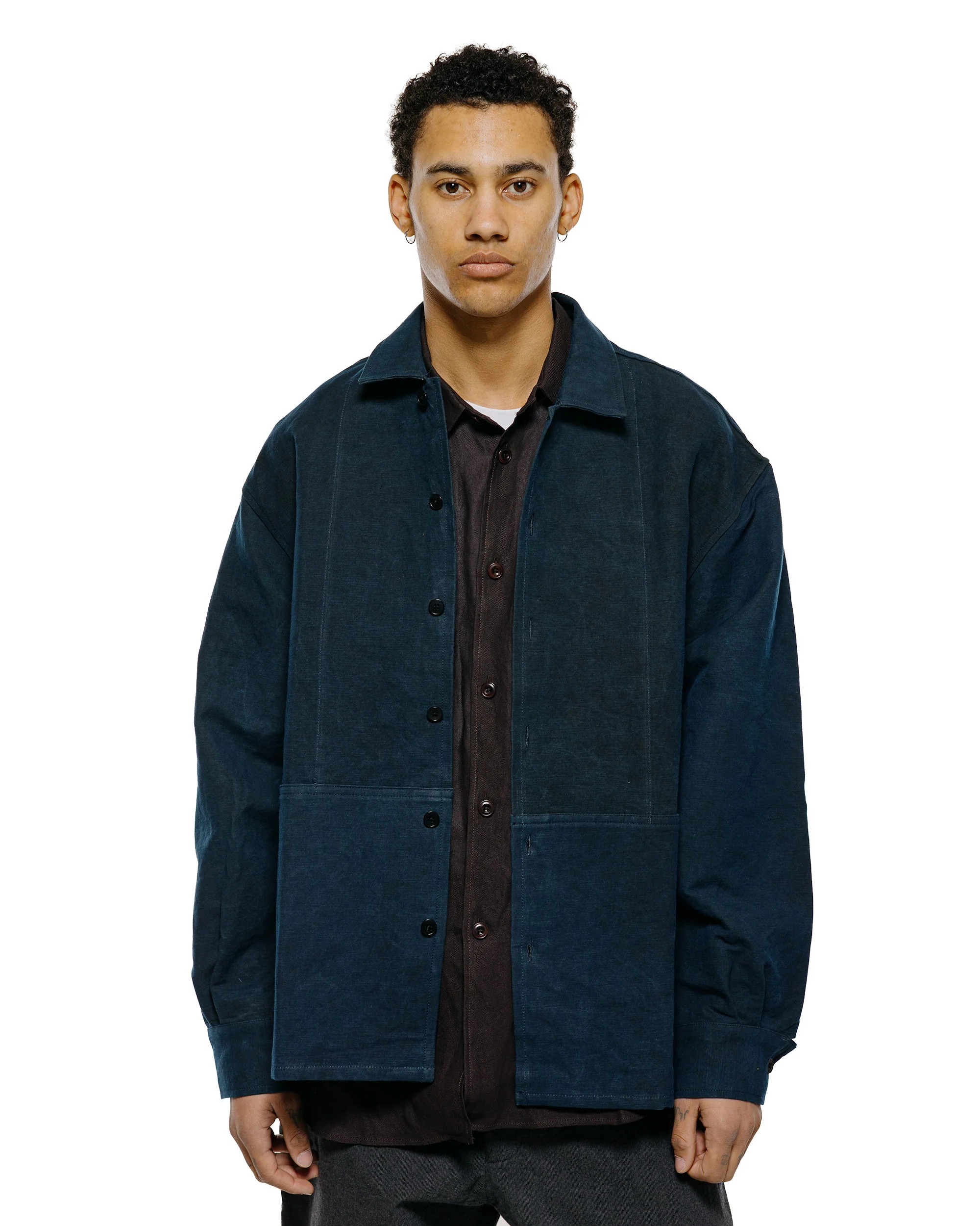 MAN-TLE R20S5 'Shop Shirt' Sumi Indigo Hemp Cloth - Image 2