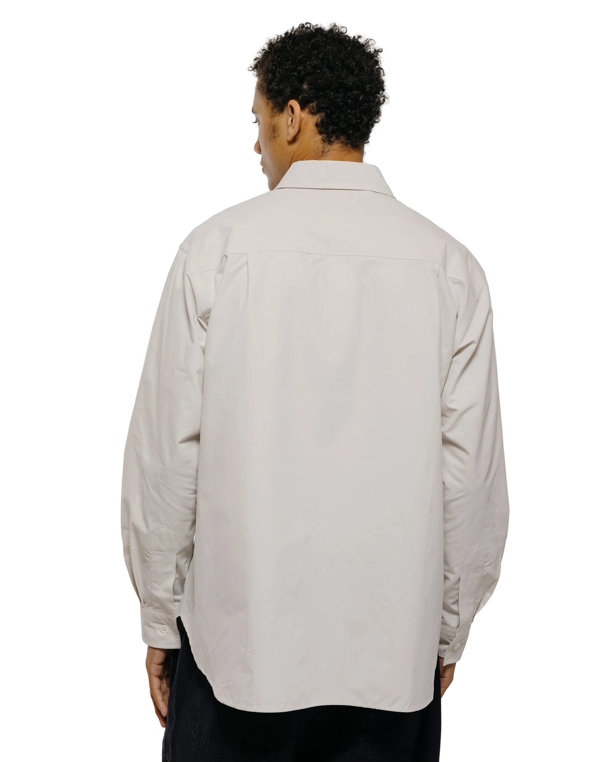 Margaret Howell Odd Pocket Shirt Yarn Dye Cotton Poplin Parchment - Image 4