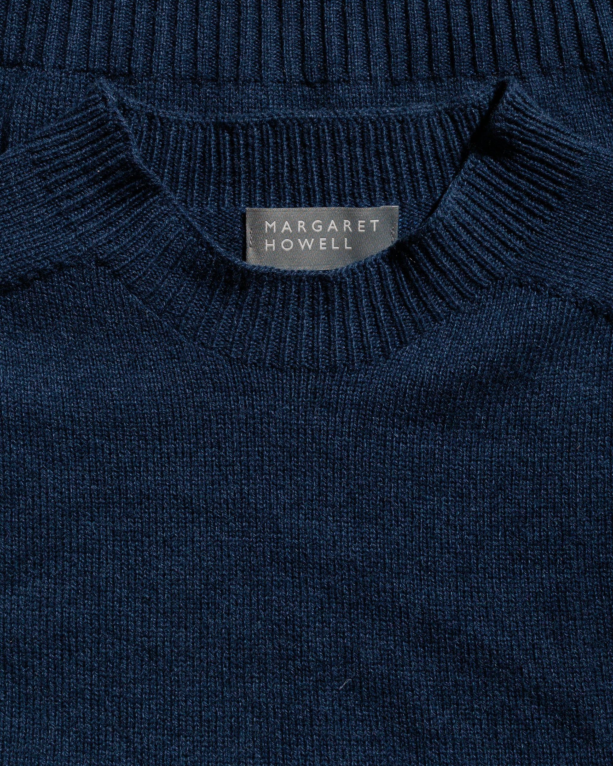 Margaret Howell Seamless Crew Neck Cashmere Cotton Ocean Blue - Image 5