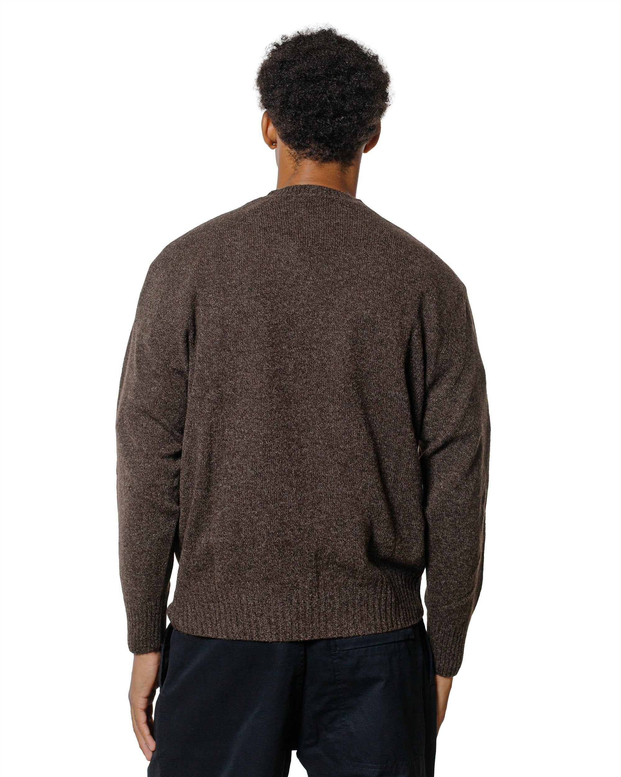 Margaret Howell Seamless Crew Neck Yak Wool Cashmere Blend Coffee Twist - Image 3