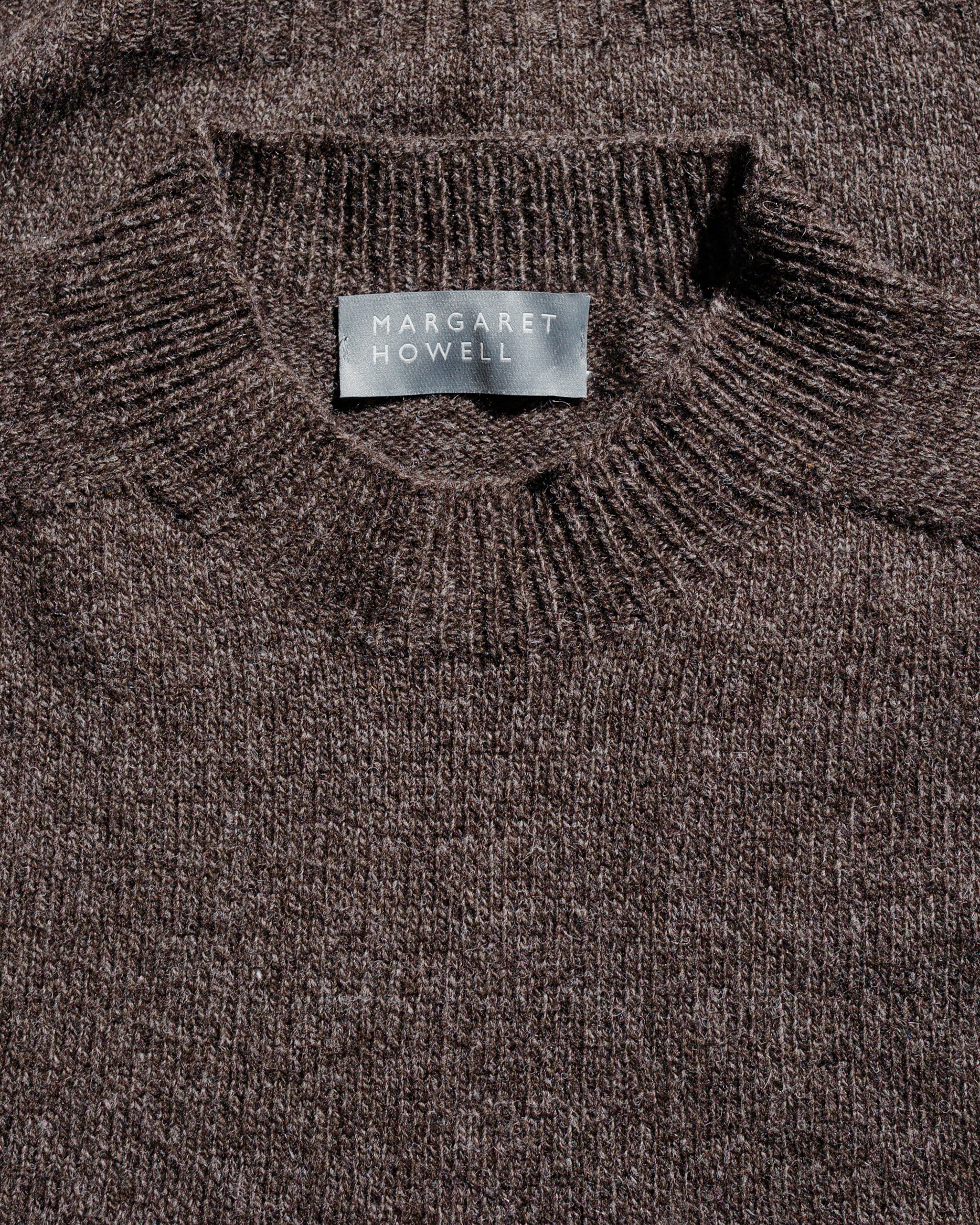 Margaret Howell Seamless Crew Neck Yak Wool Cashmere Blend Coffee Twist - Image 4