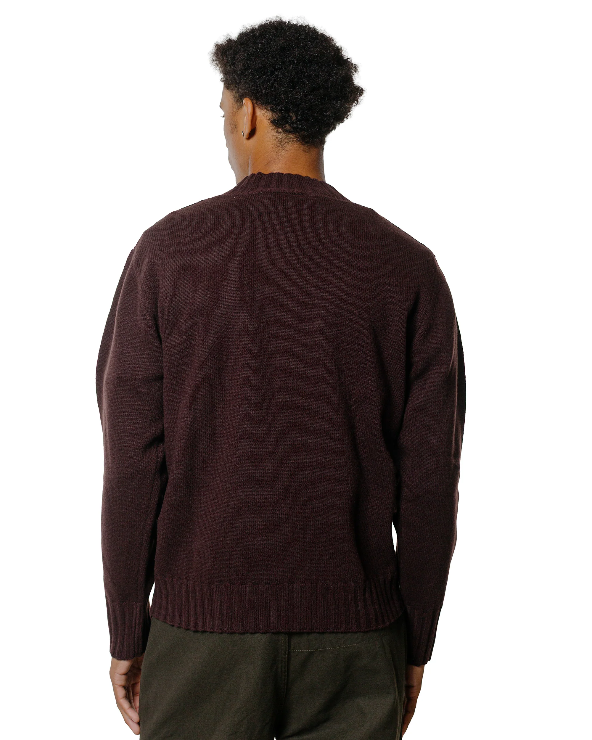 Margaret Howell Single Pocket Crew Geelong Lambswool Mahogany - Image 3