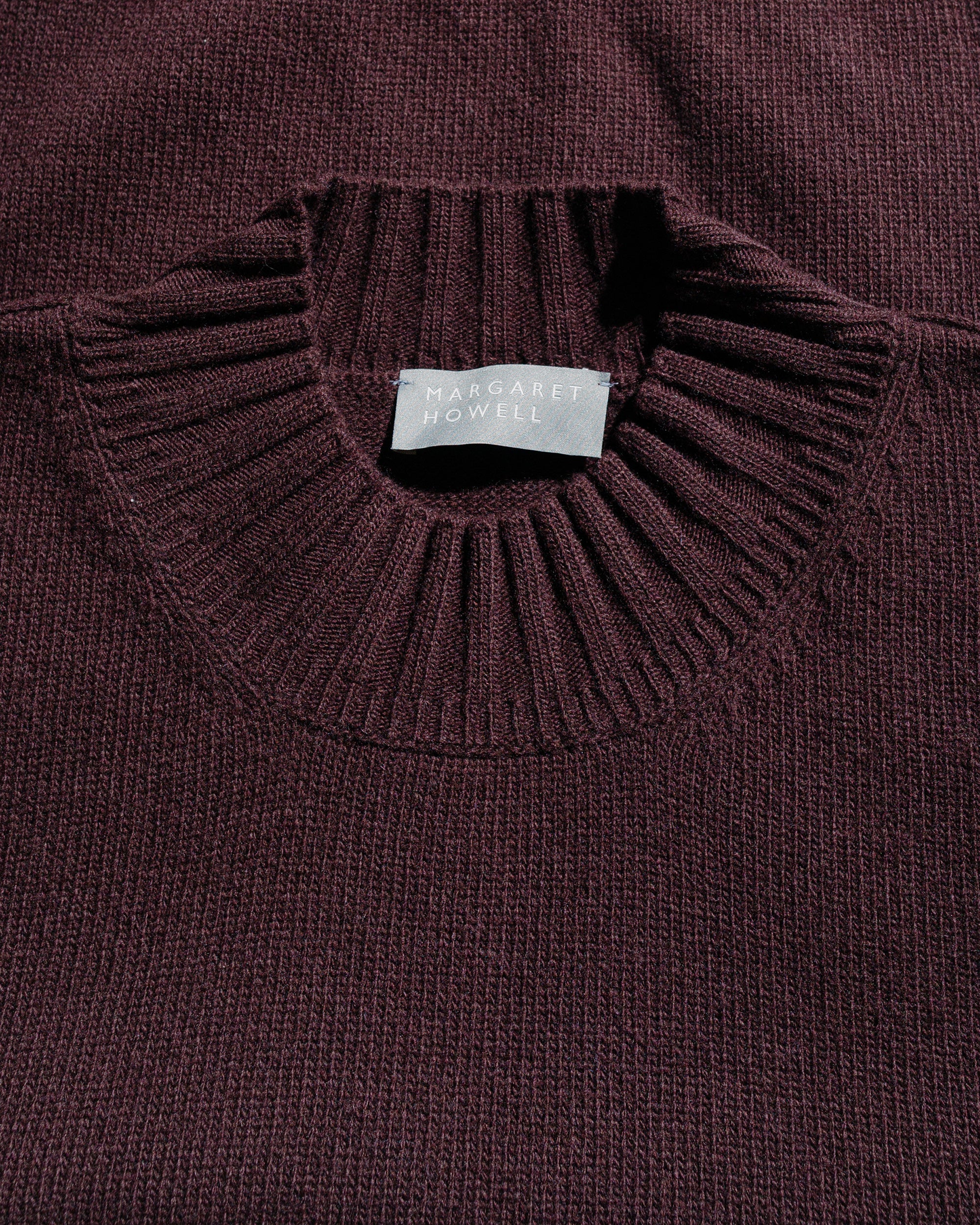 Margaret Howell Single Pocket Crew Geelong Lambswool Mahogany - Image 5