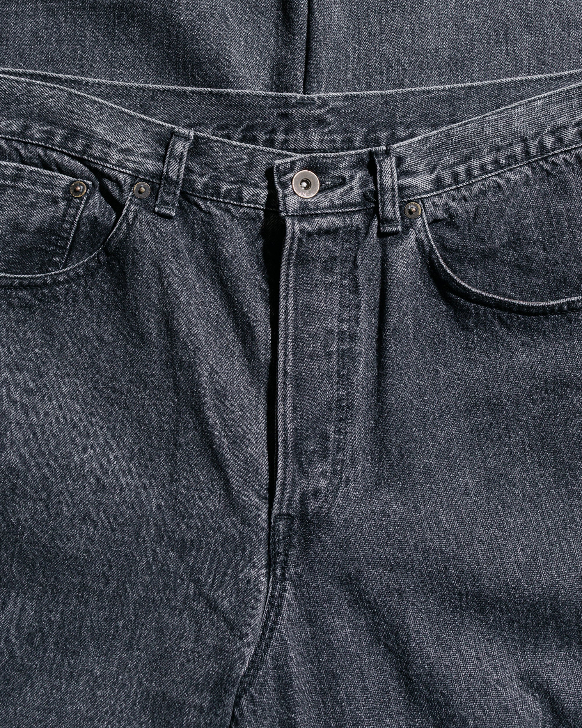 marka Wide Leg Jeans Organic Cotton 13.5oz Selvedge Denim Faded Black - Image 5