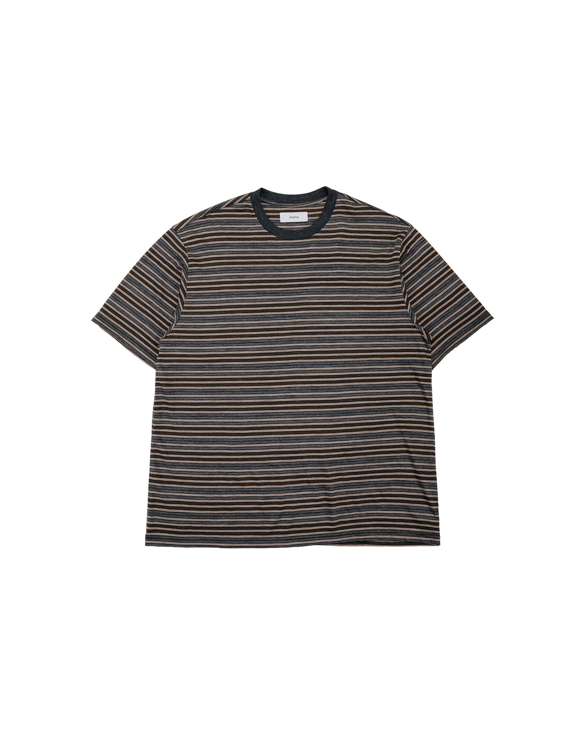 marka Crew Neck Tee Super120s Washable Wool Jersey Beige Border