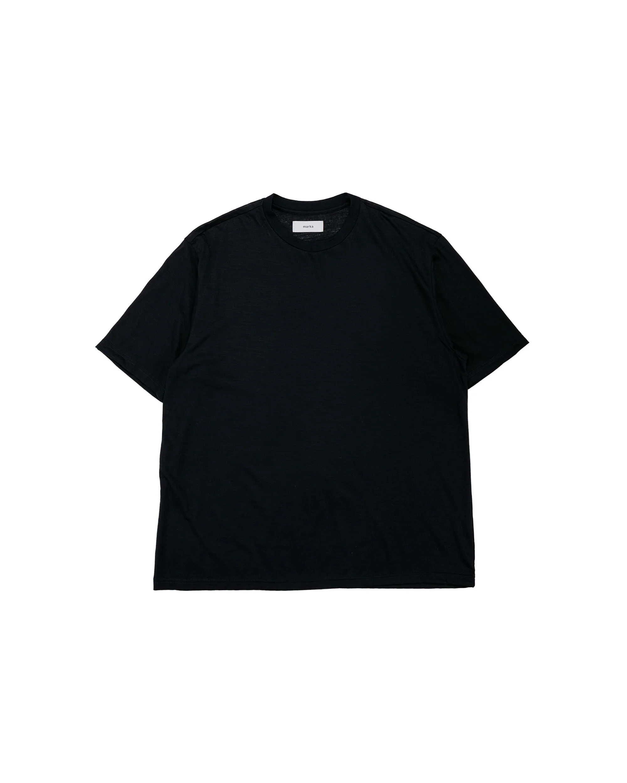 marka Crew Neck Tee Super120s Washable Wool Jersey Black