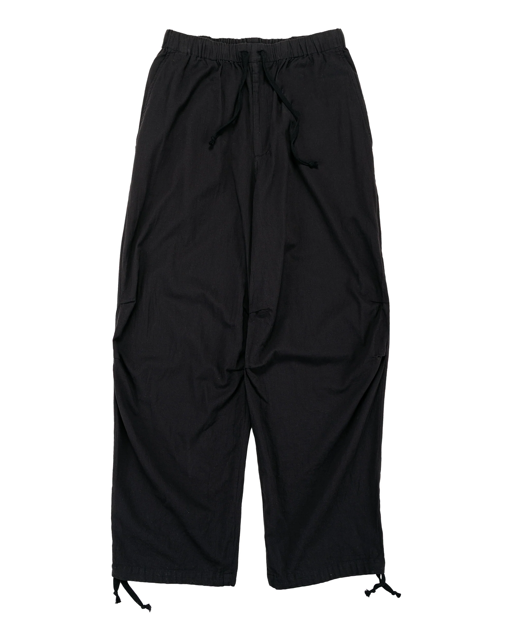 marka Knee Tuck Pants High Twisted Dobby Cloth Black