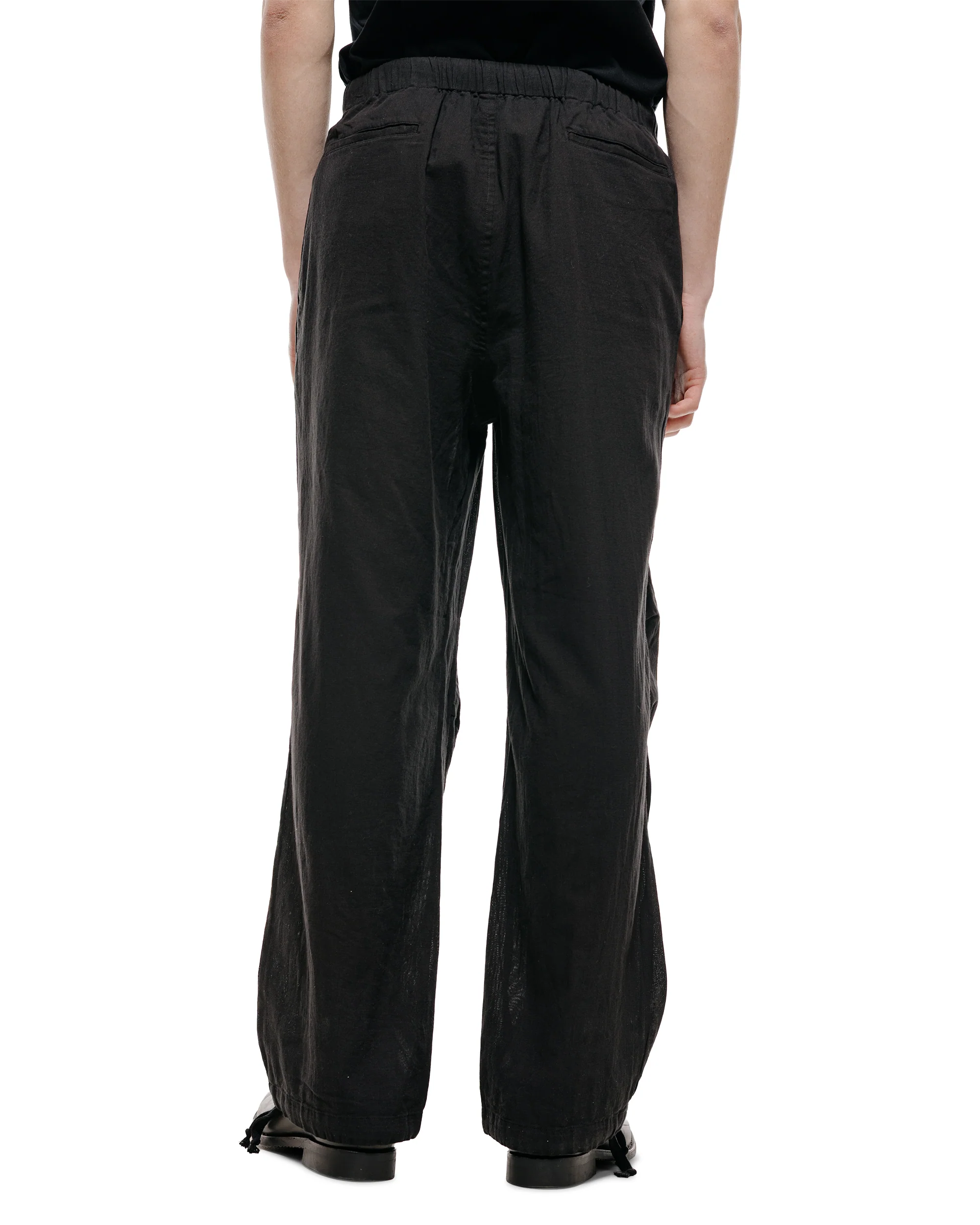 marka Knee Tuck Pants High Twisted Dobby Cloth Black - Image 3