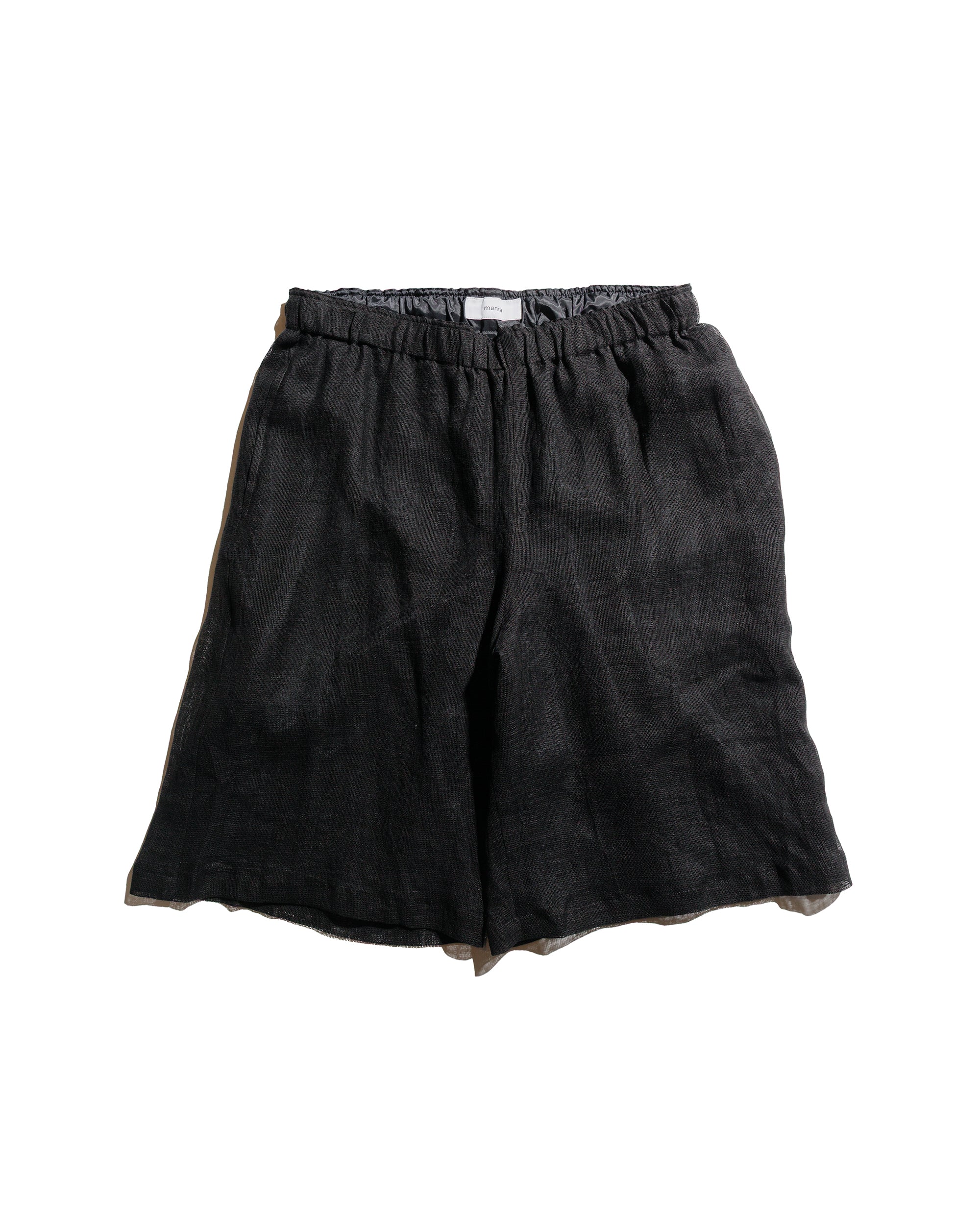 marka Mesh Shorts Linen Mesh Black