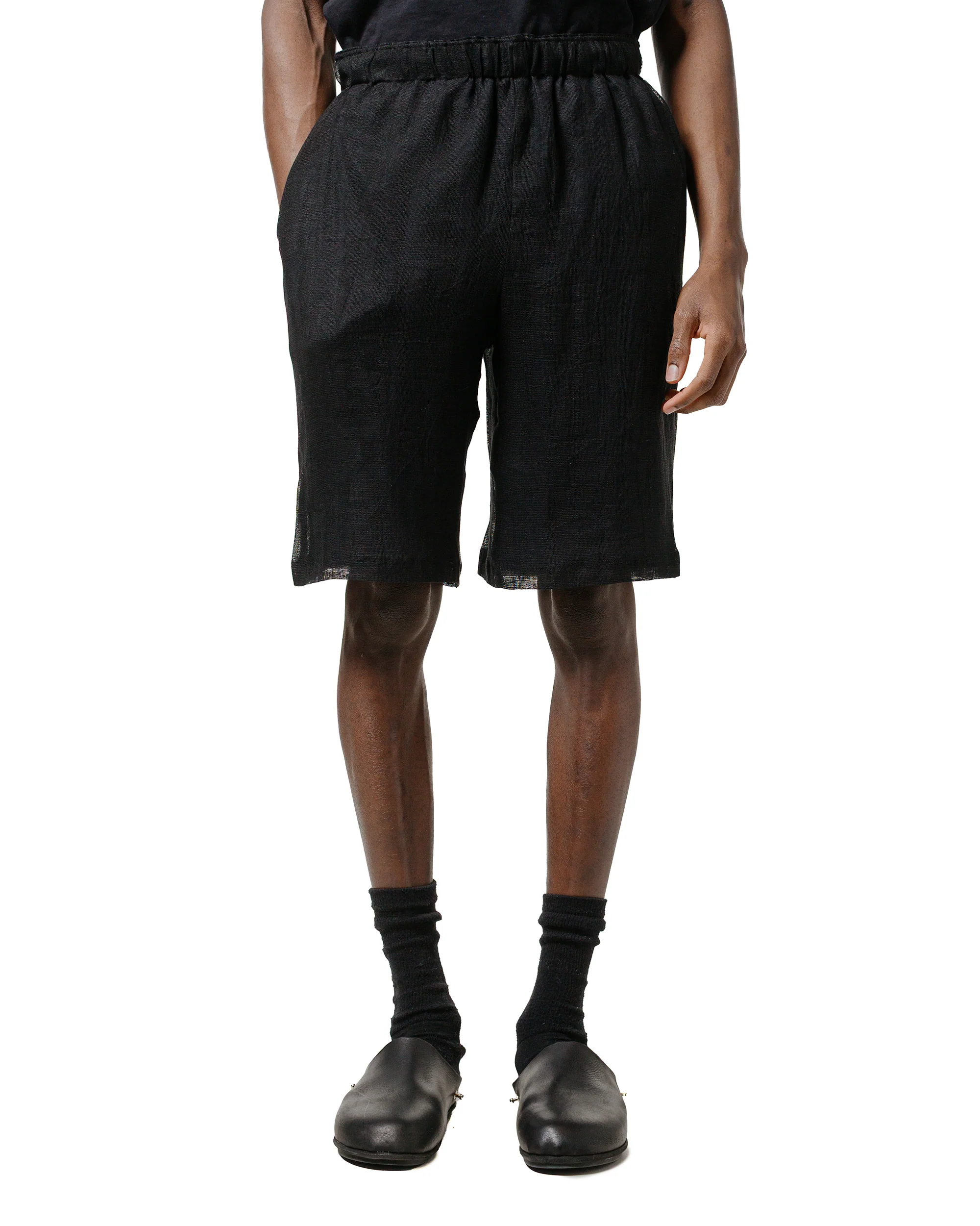 marka Mesh Shorts Linen Mesh Black - Image 2