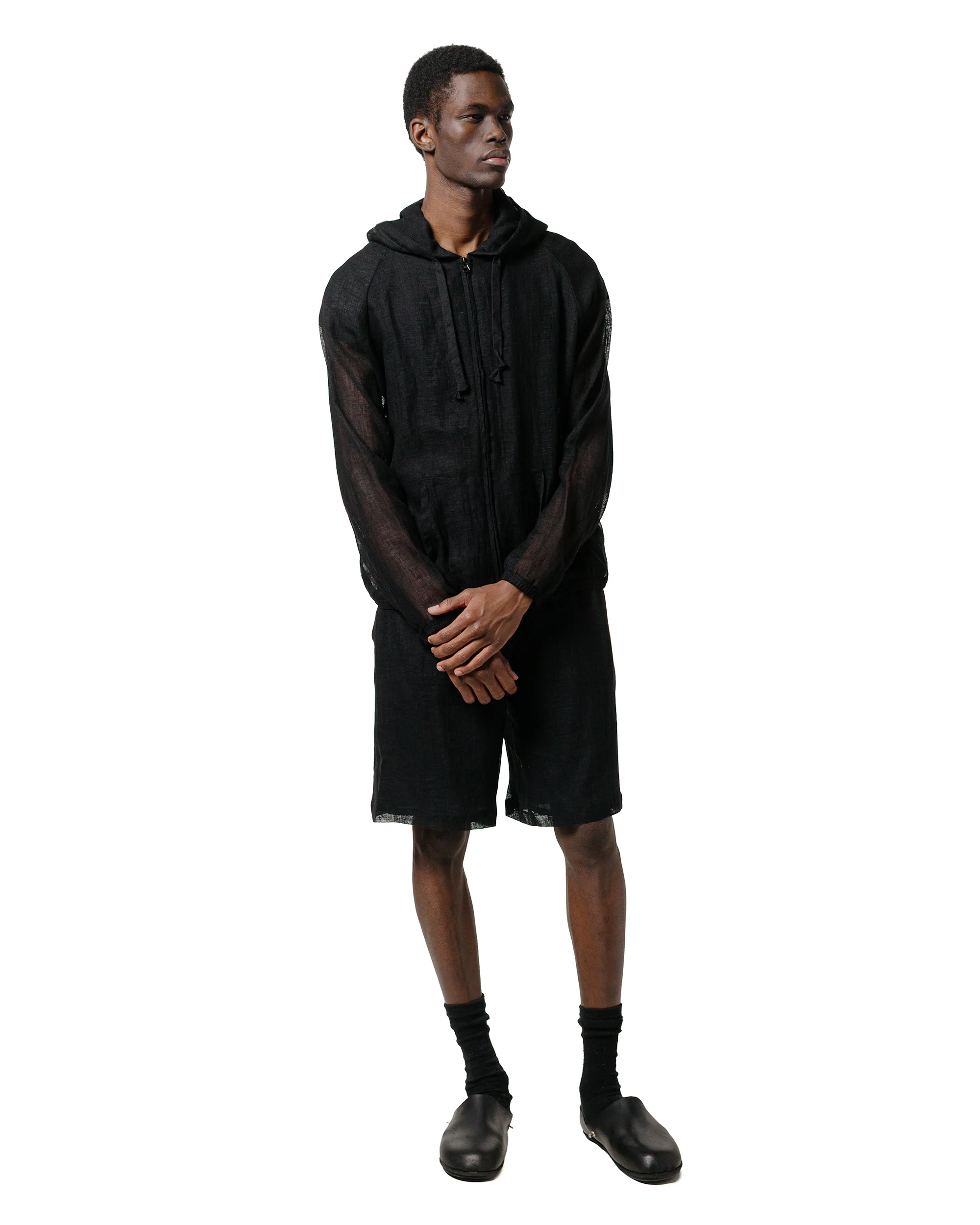 marka Mesh Shorts Linen Mesh Black - Image 4