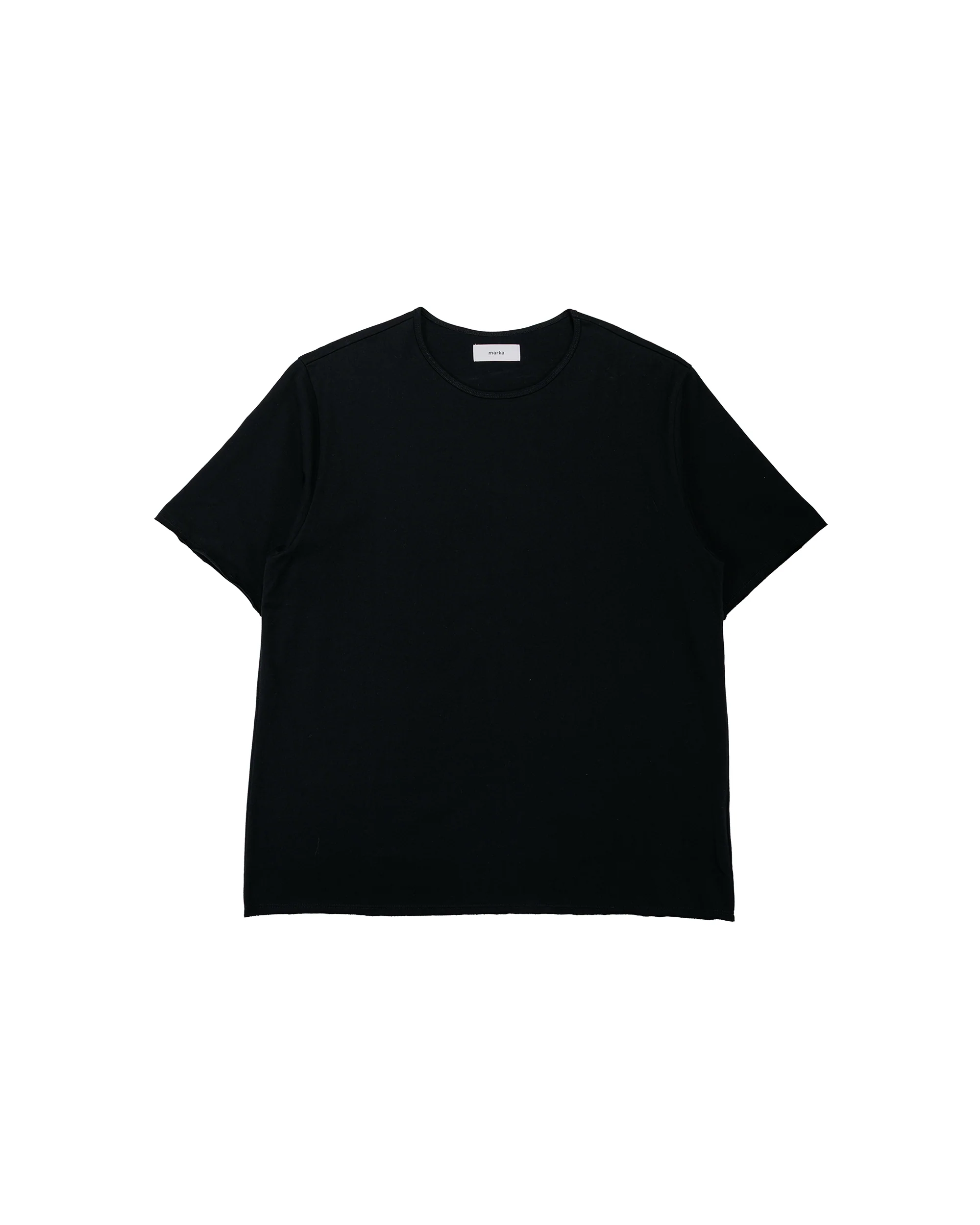 marka Narrow Piping Tee 40/2 Organic Cotton Knit Black
