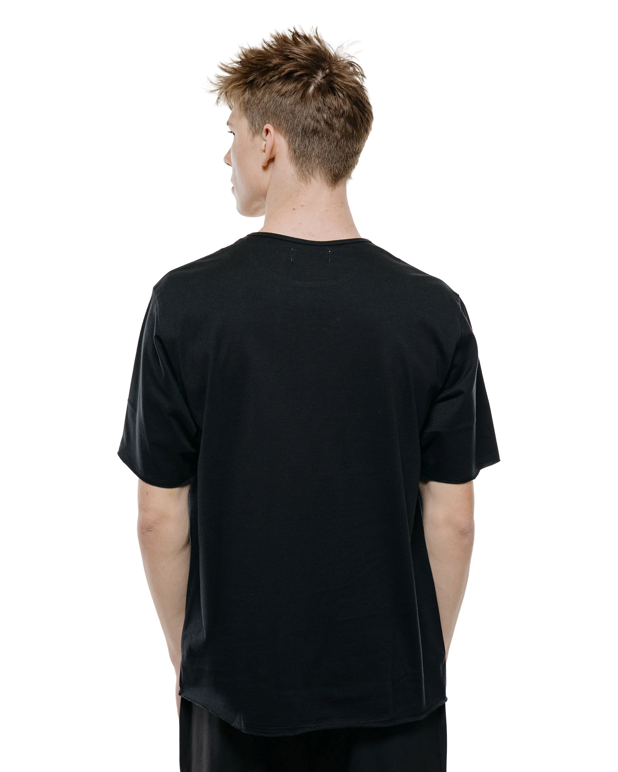 marka Narrow Piping Tee 40/2 Organic Cotton Knit Black - Image 3
