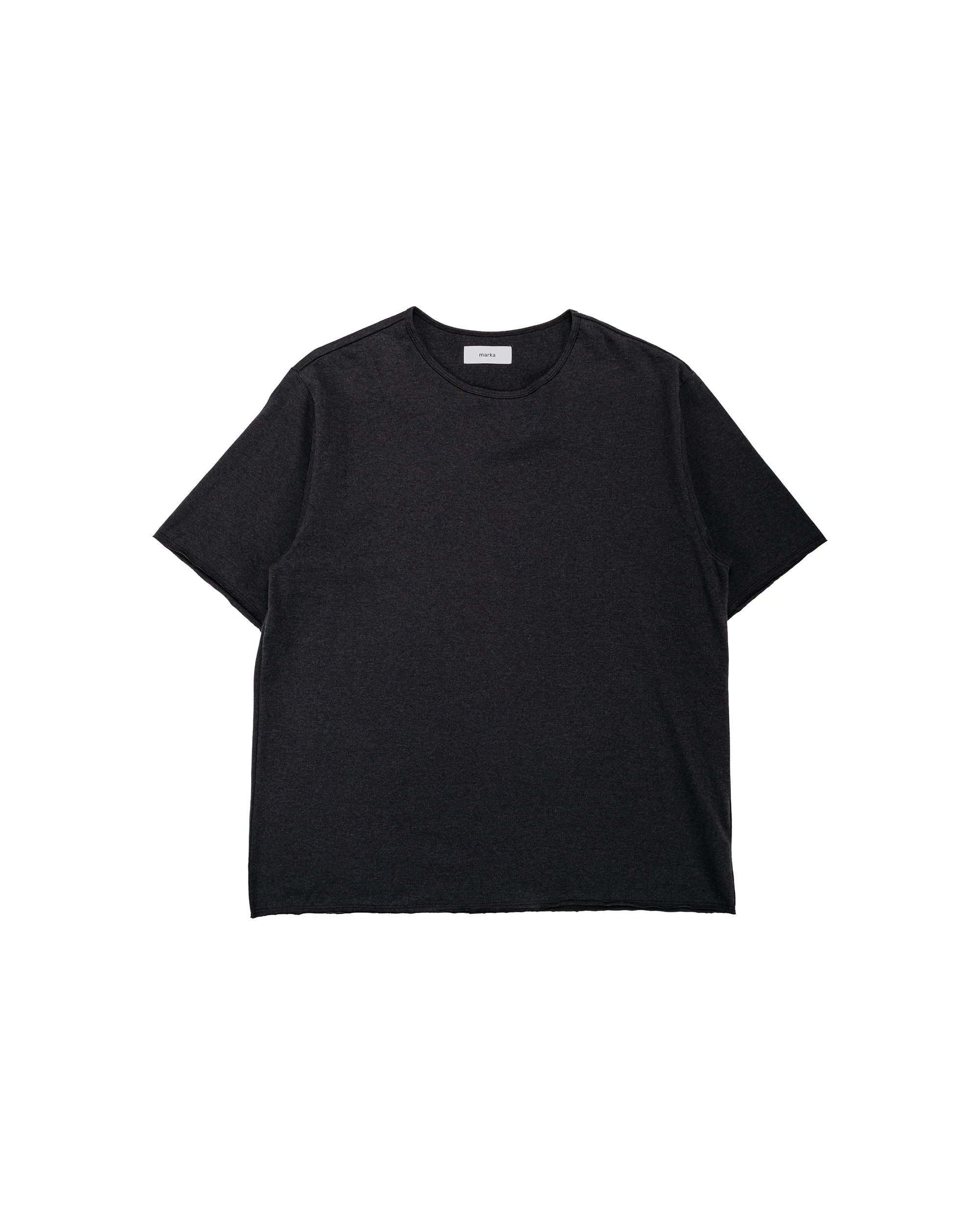 marka Narrow Piping Tee 40/2 Organic Cotton Knit Heather Black