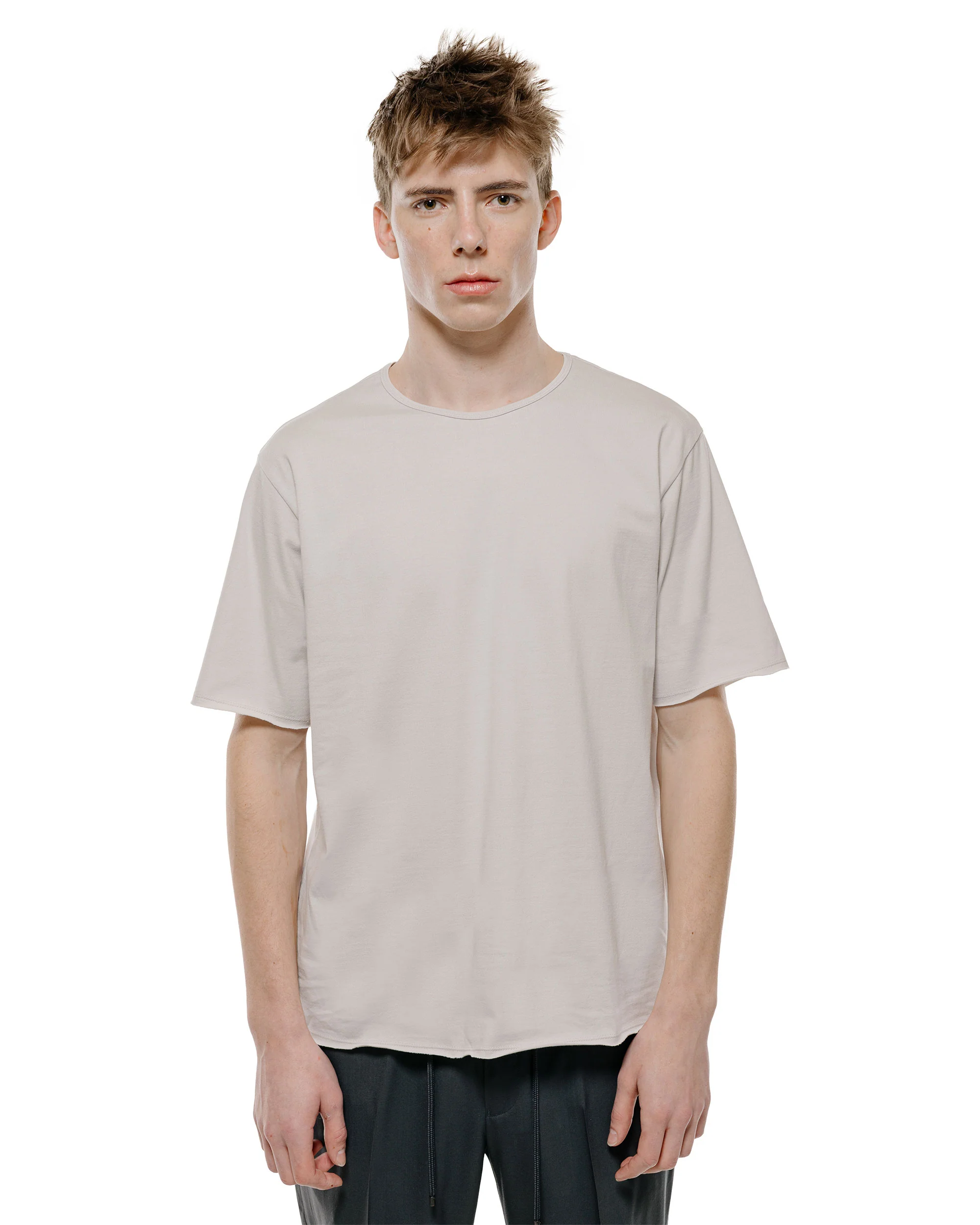 marka Narrow Piping Tee 40/2 Organic Cotton Knit L. Beige - Image 2