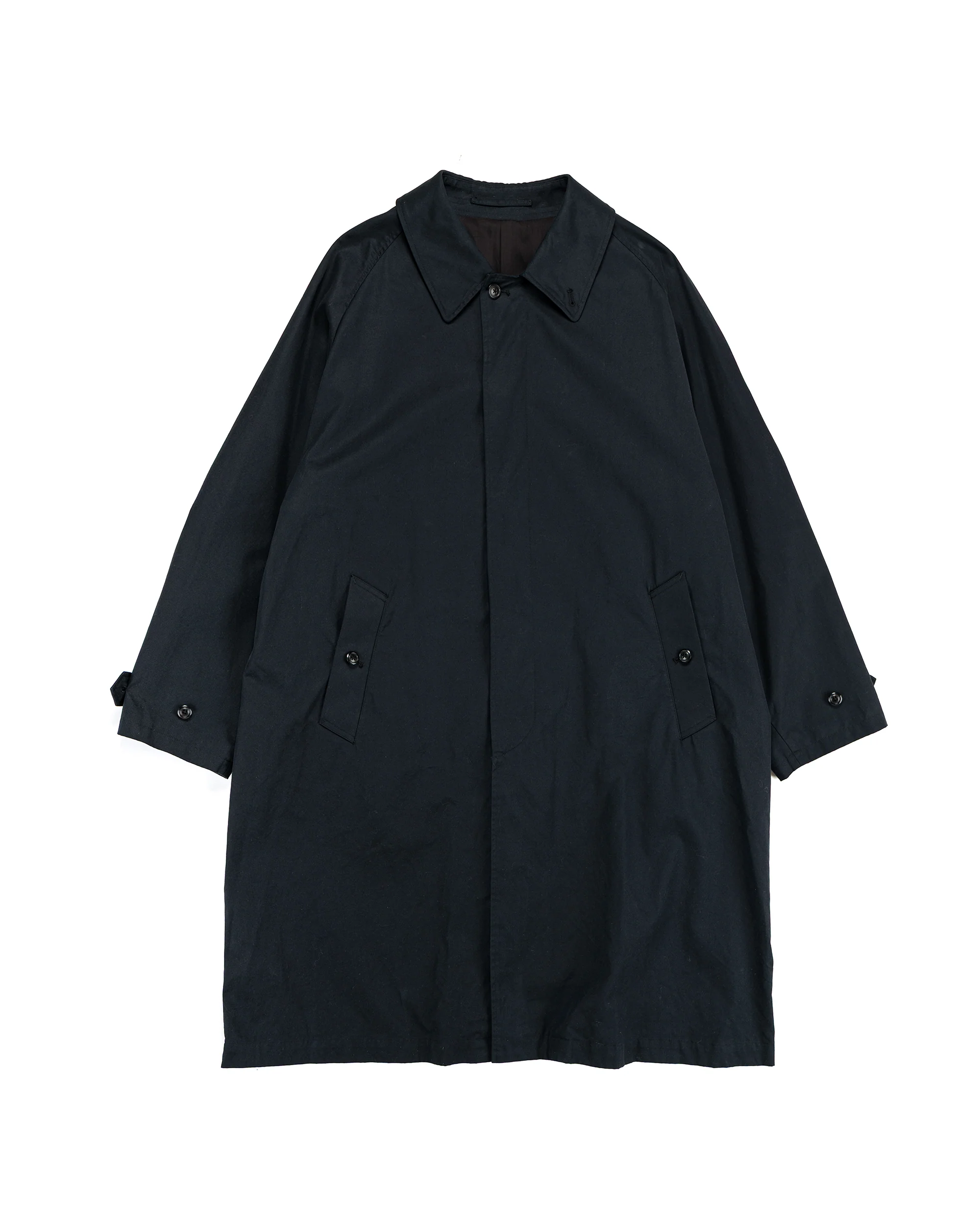 marka Raglan Sleeve Coat Organic 60/2 Gabardine Bio Black