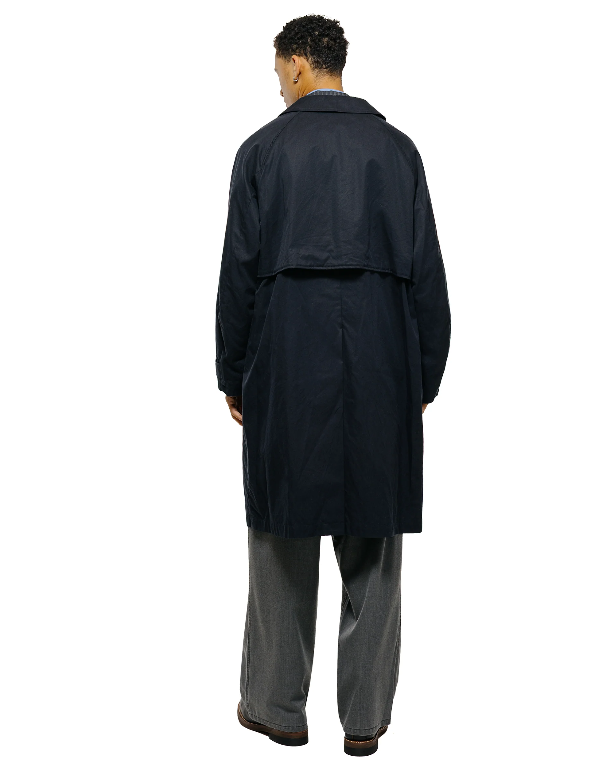 marka Raglan Sleeve Coat Organic 60/2 Gabardine Bio Black - Image 4