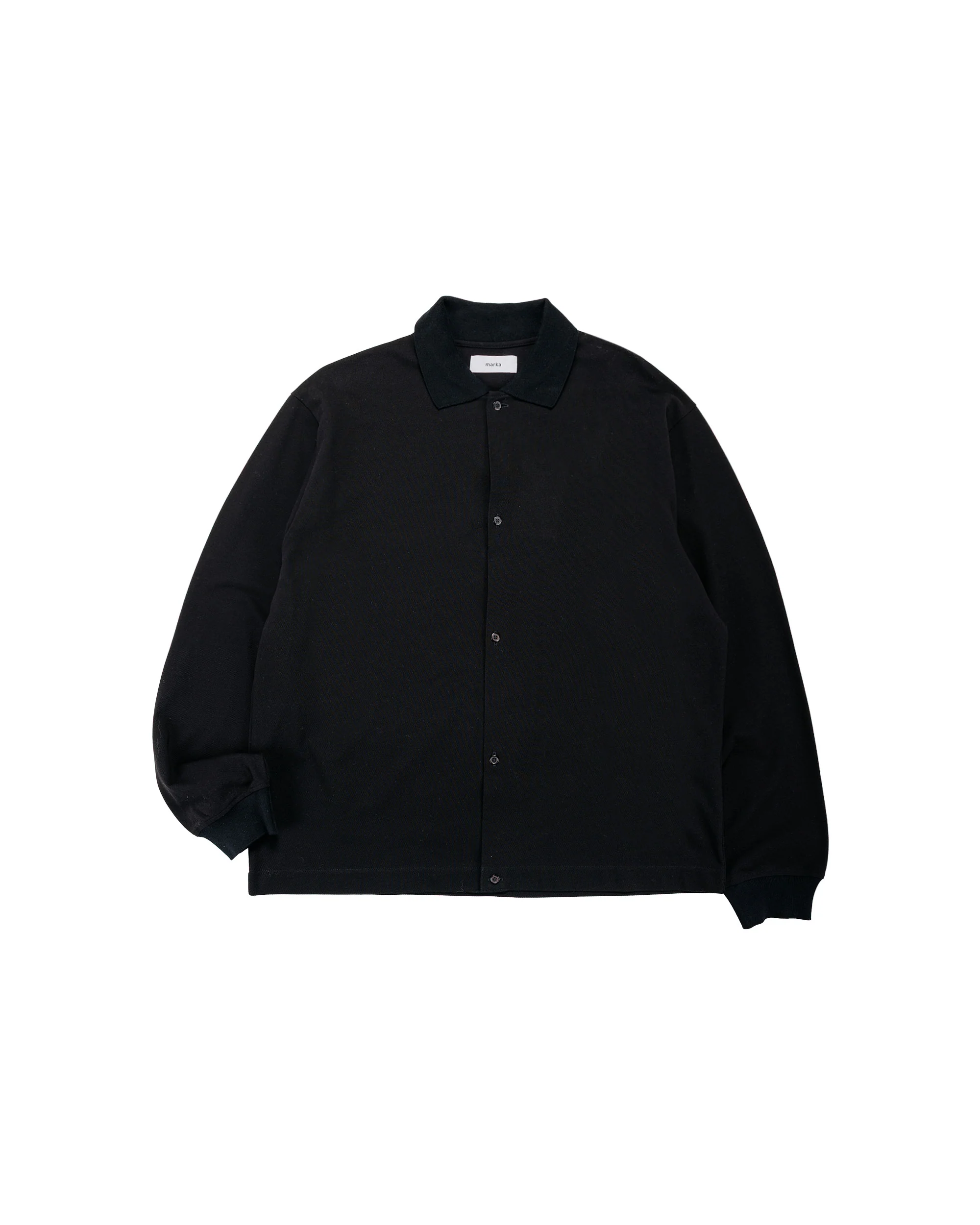 marka Shirt Cardigan Cotton High Twisted Pique Black