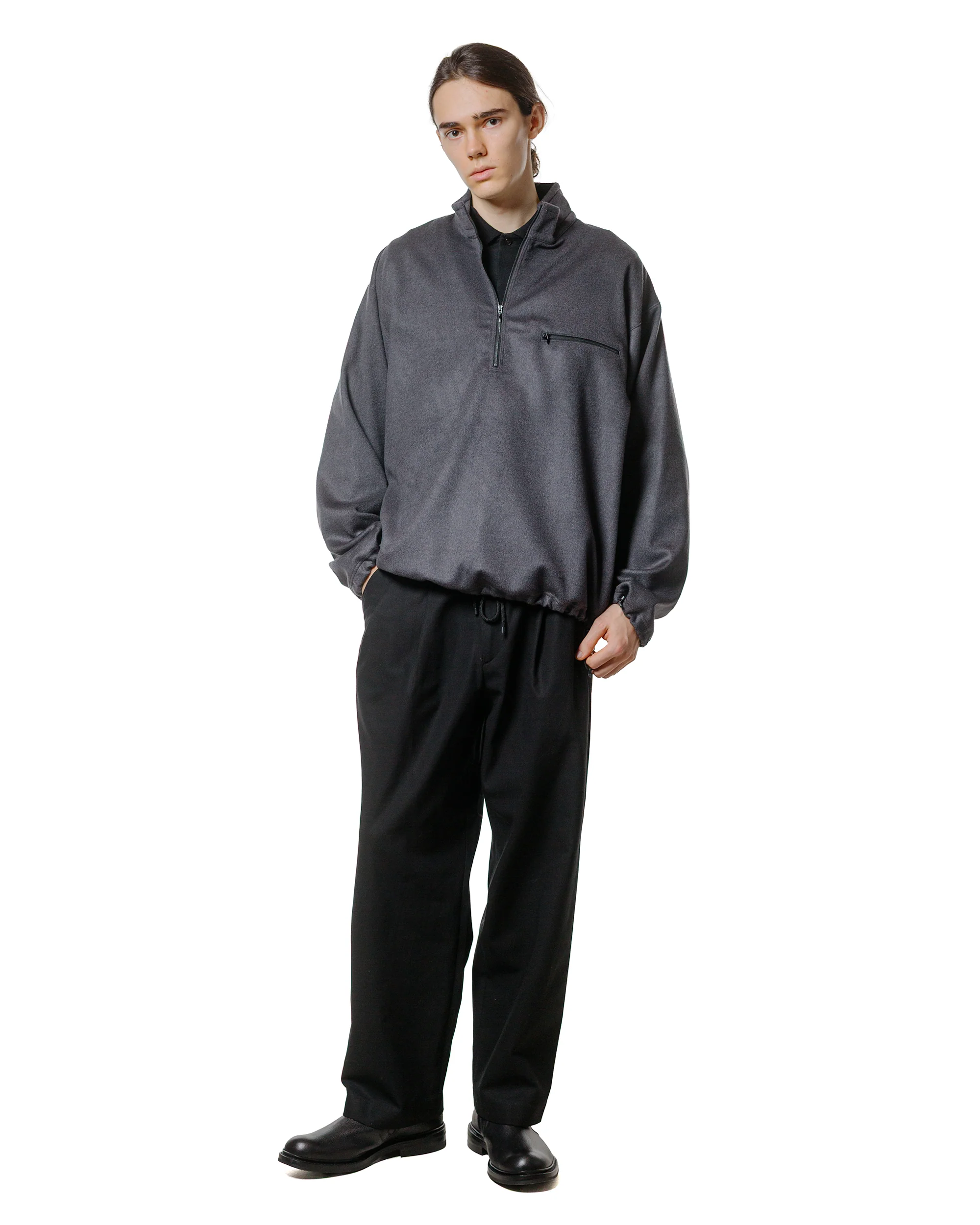 marka Shirt Cardigan Super 140s Wool Knit Black - Image 4