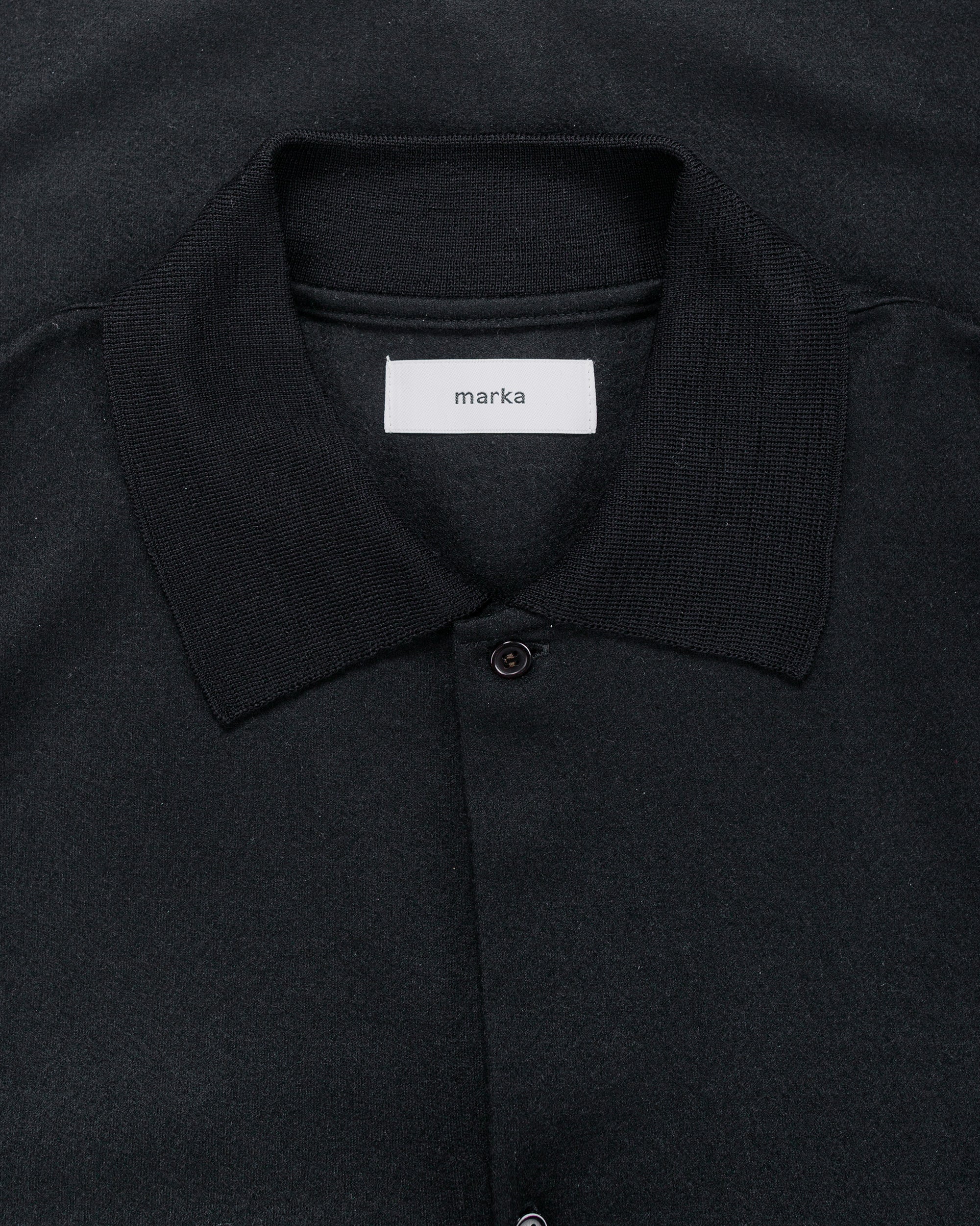 marka Shirt Cardigan Super 140s Wool Knit Black - Image 5