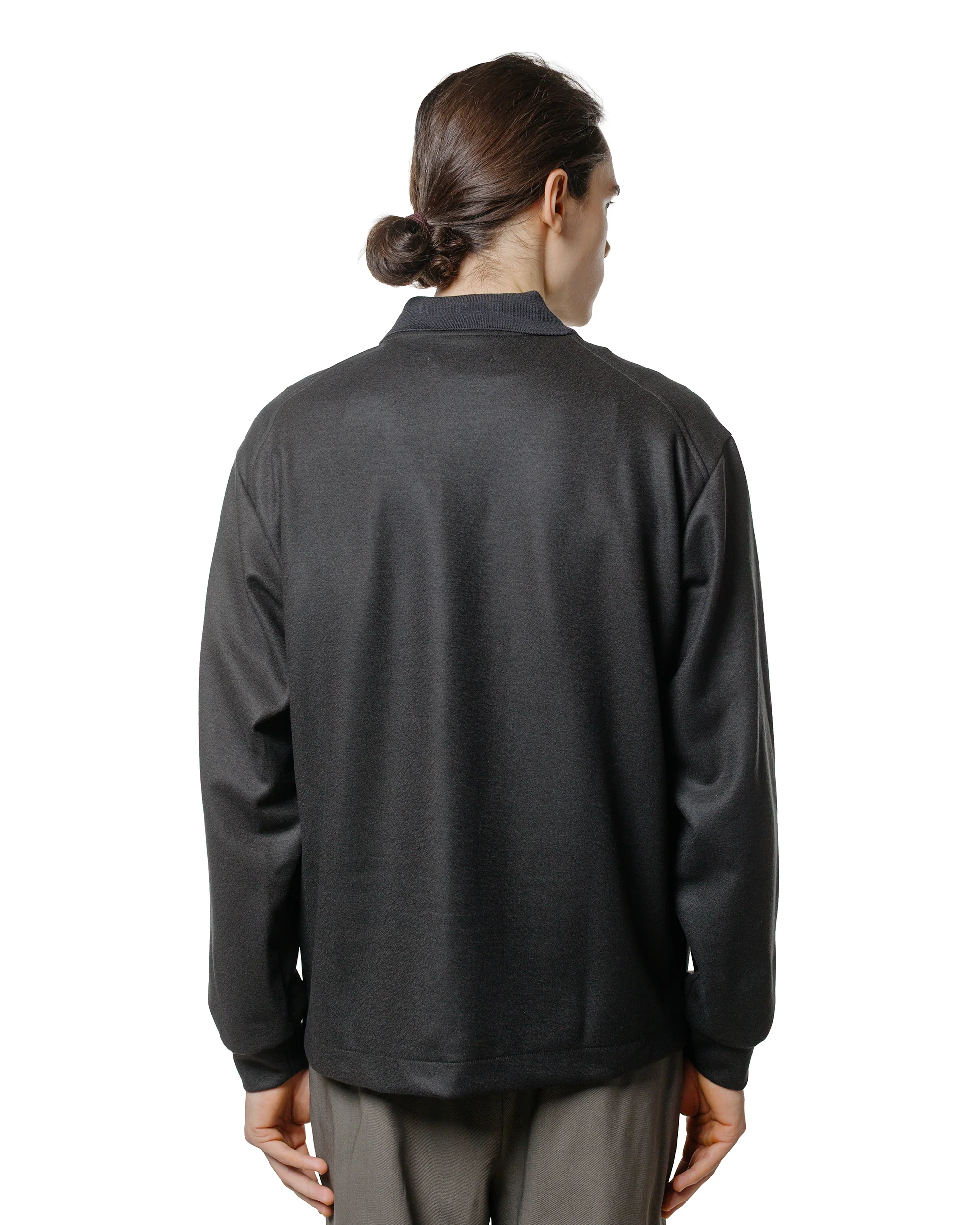 marka Shirt Cardigan Super 140s Wool Knit Charcoal - Image 3