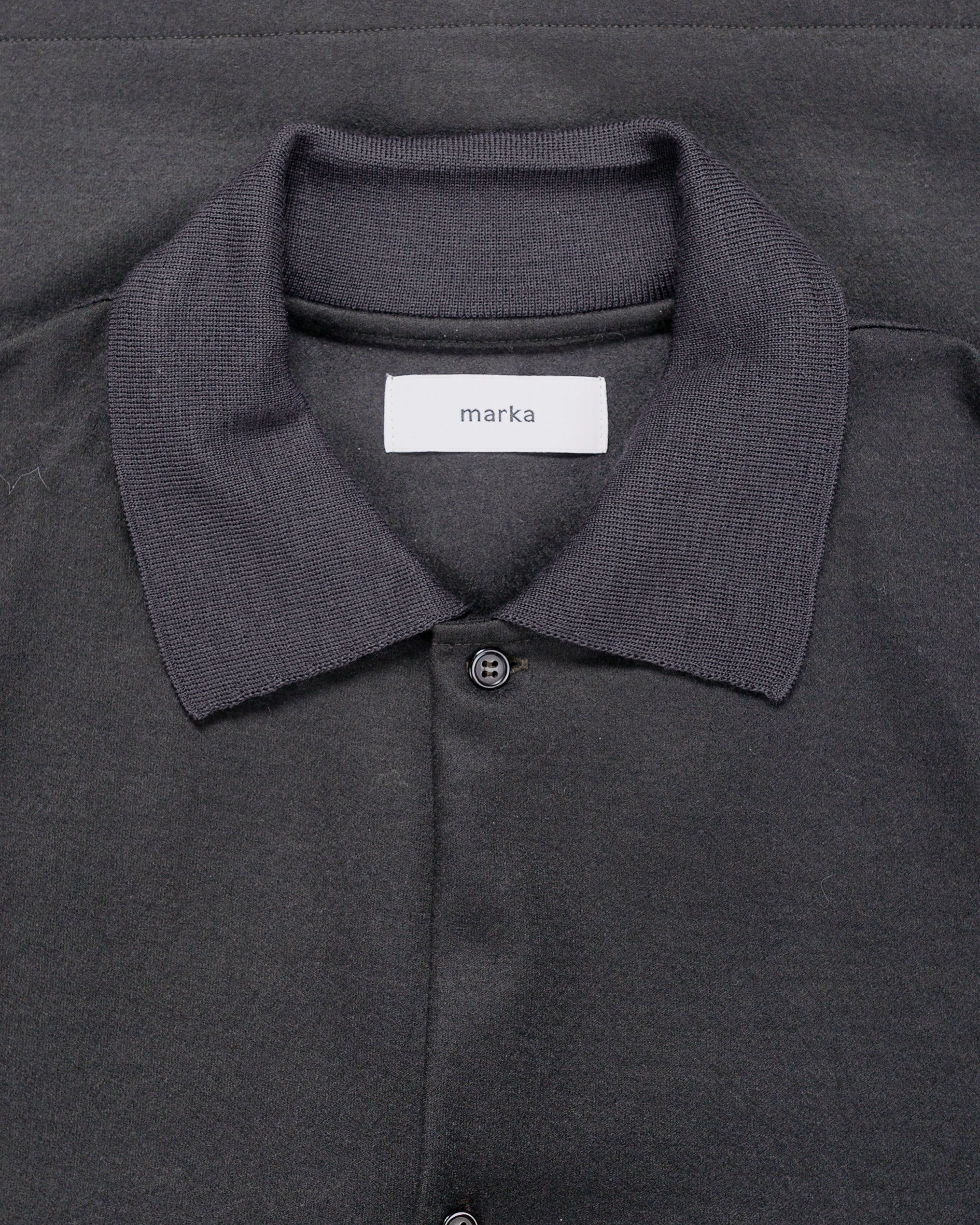 marka Shirt Cardigan Super 140s Wool Knit Charcoal - Image 5