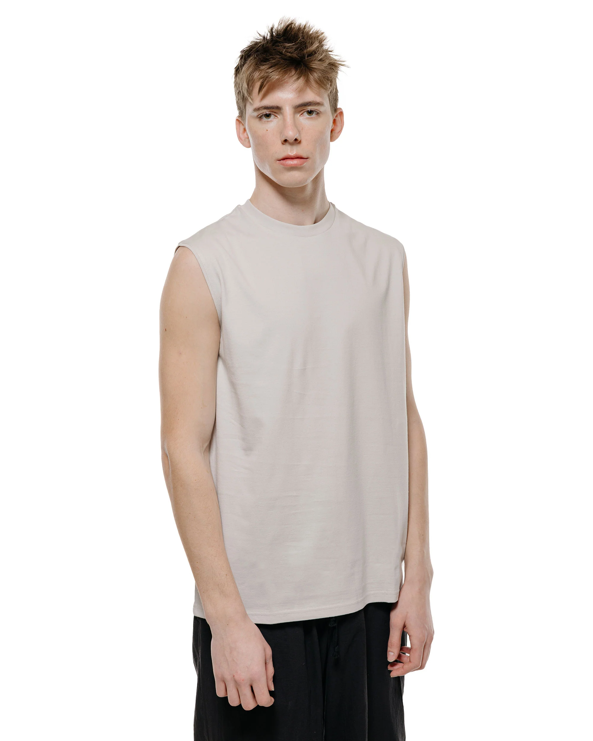 marka Sleeveless Tee 40/2 Organic Cotton Knit L. Beige - Image 2