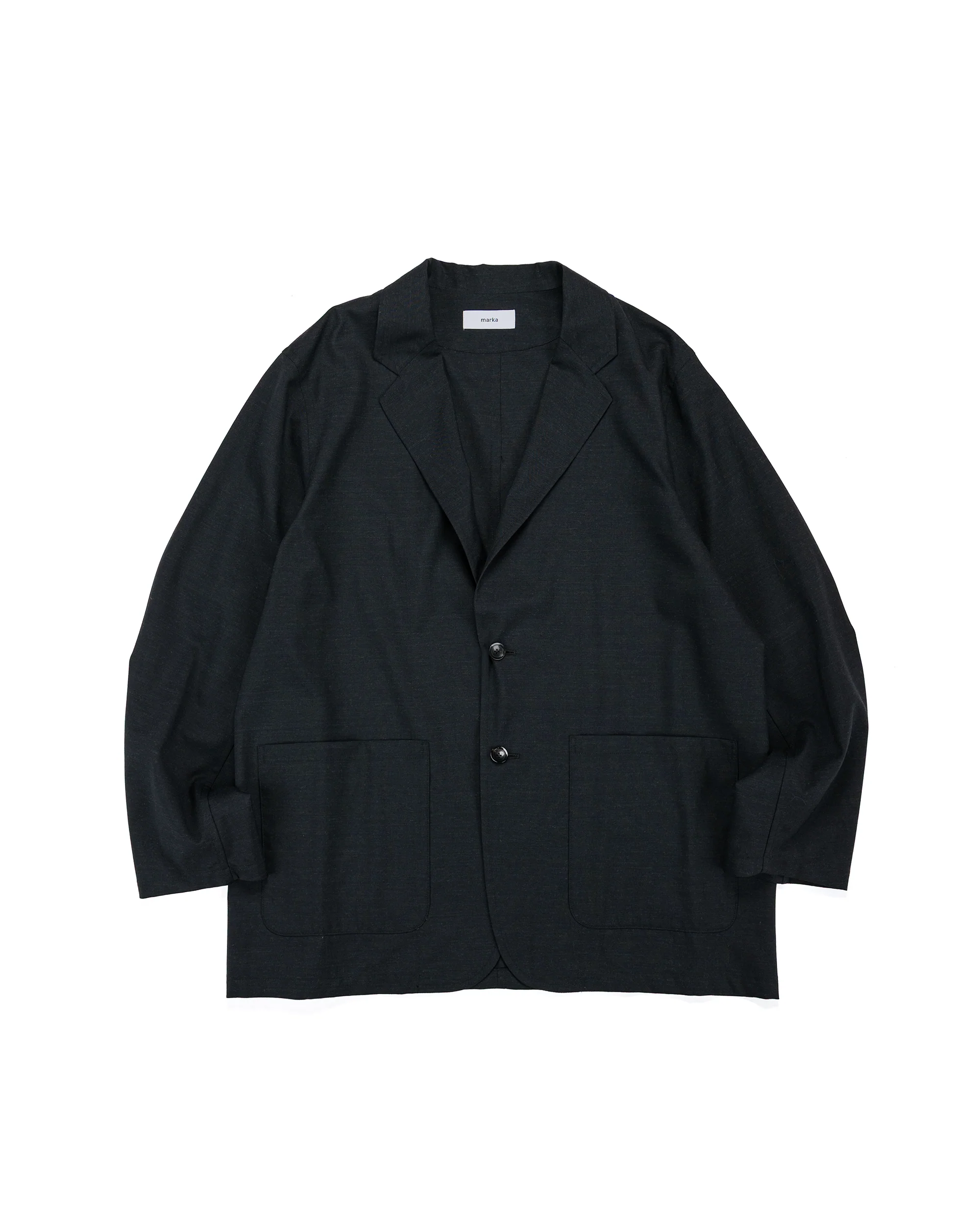 marka Stroll Around Jacket 2/72 Wool Tropical Washer Chambray Black