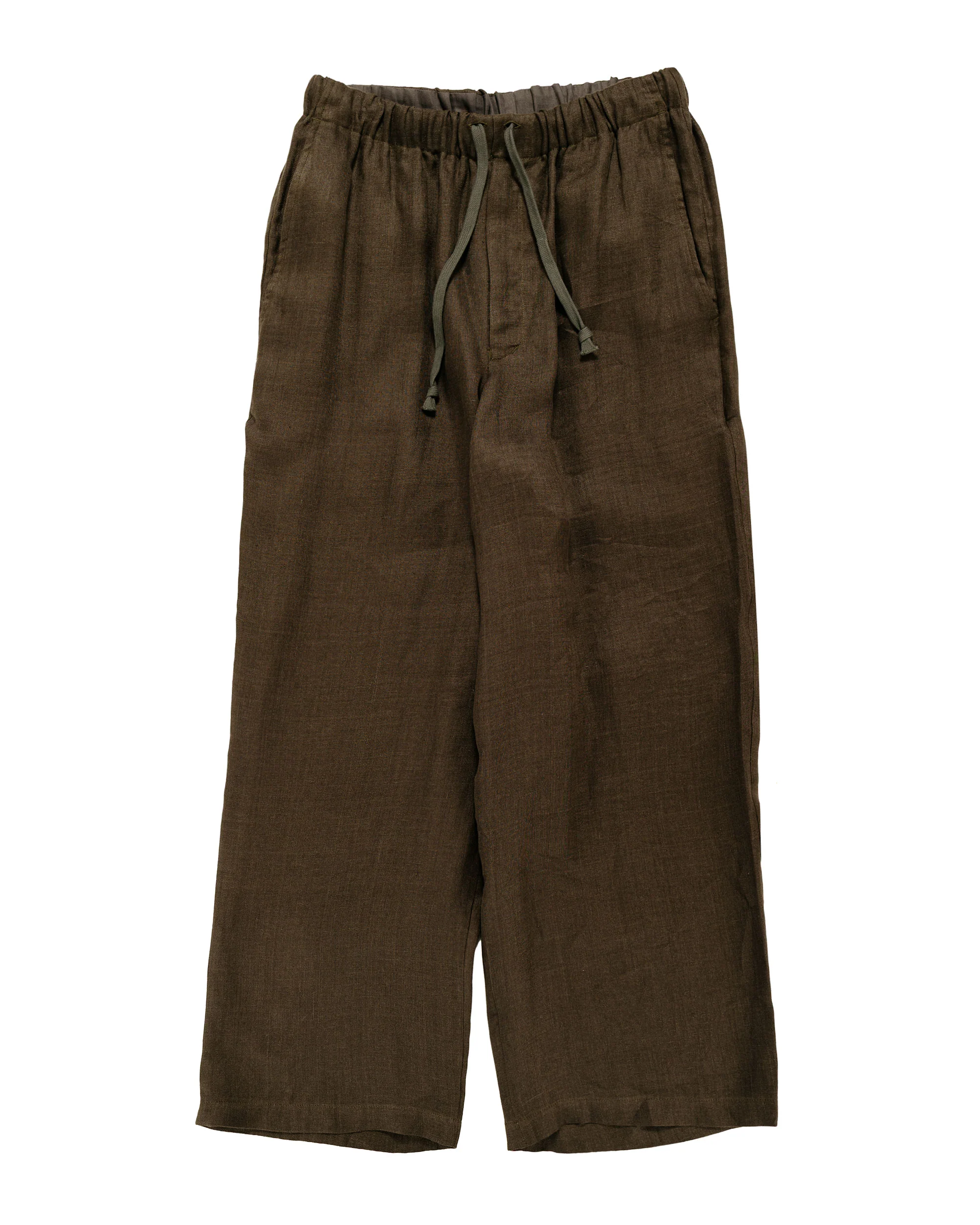 marka Wide Cylinder Fit Easy Pants Linen Gauze Double Cloth Olive