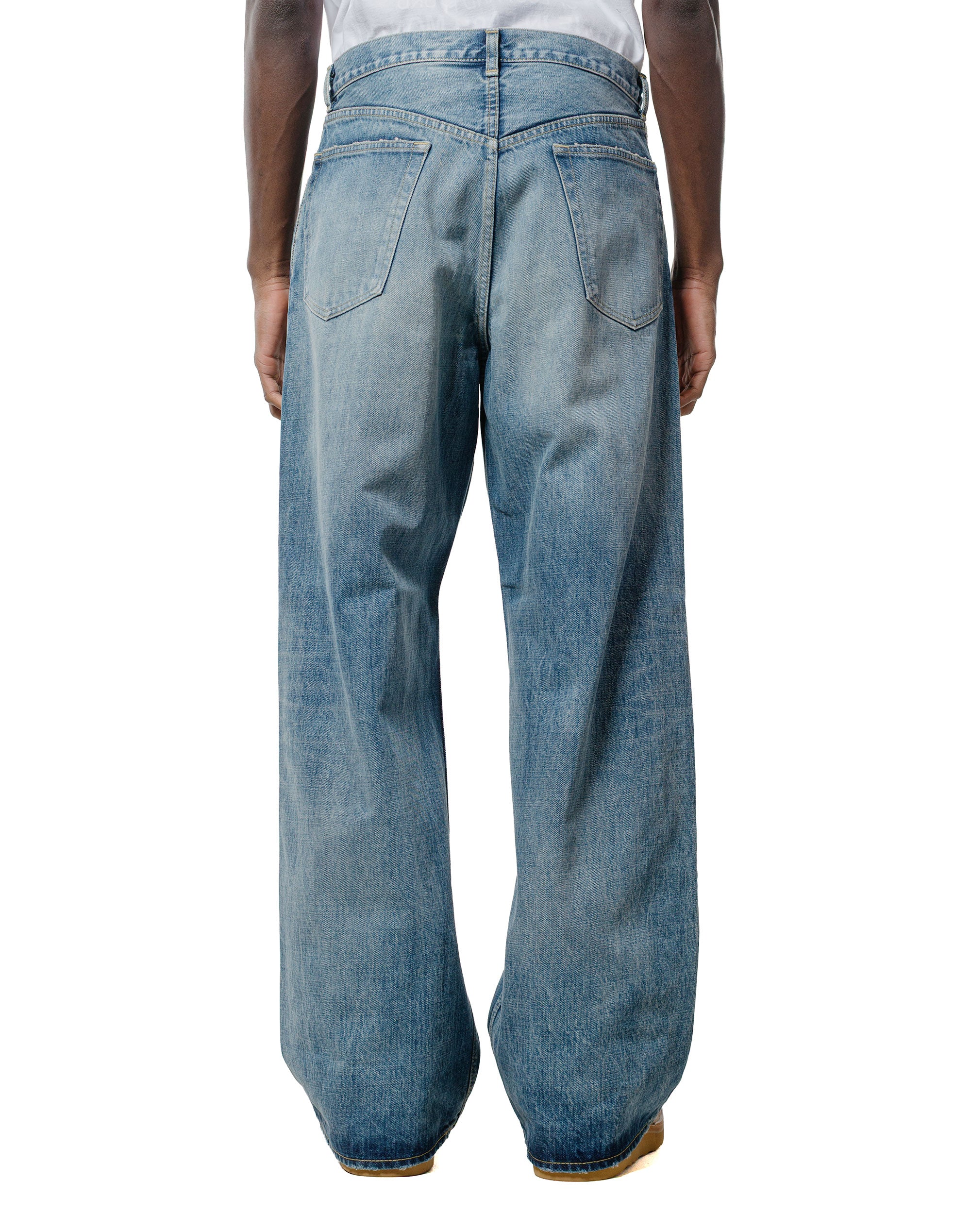 marka Wide Leg Jeans Organic Cotton 13.5oz Selvedge Denim Used Washed - Image 4