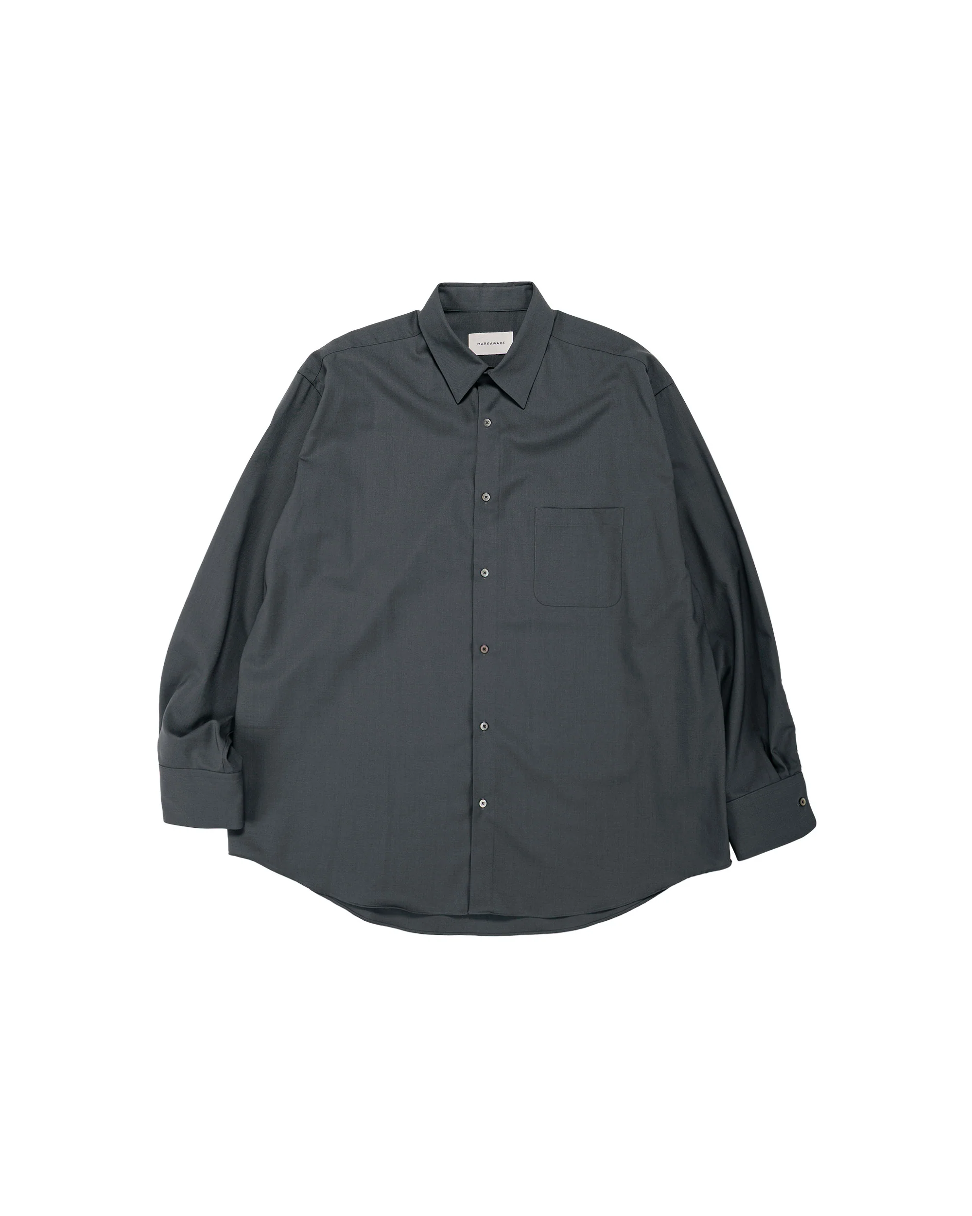 MARKAWARE Comfort Fit Shirt Organic Wool 2/80 Tropical Charcoal