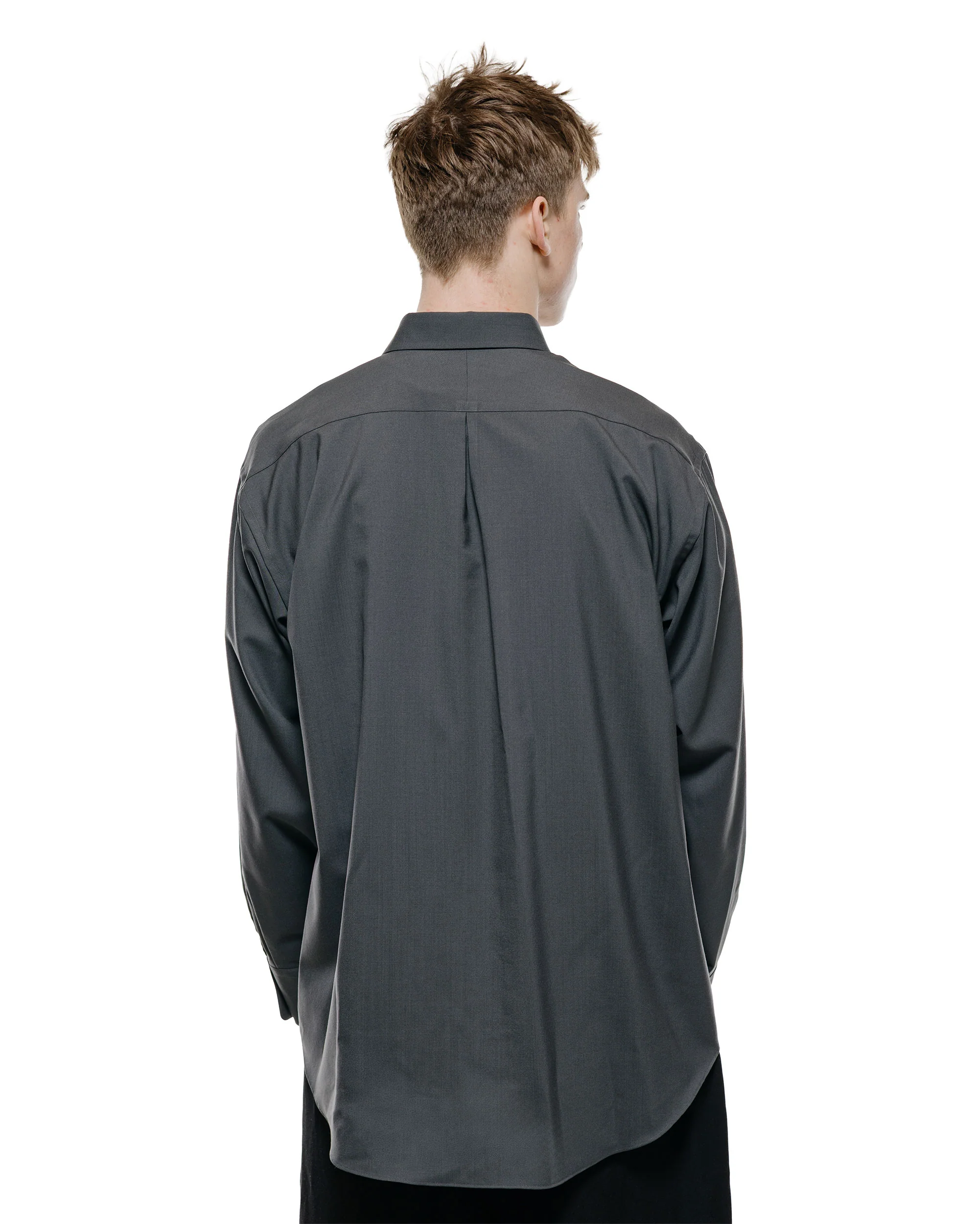 MARKAWARE Comfort Fit Shirt Organic Wool 2/80 Tropical Charcoal - Image 3