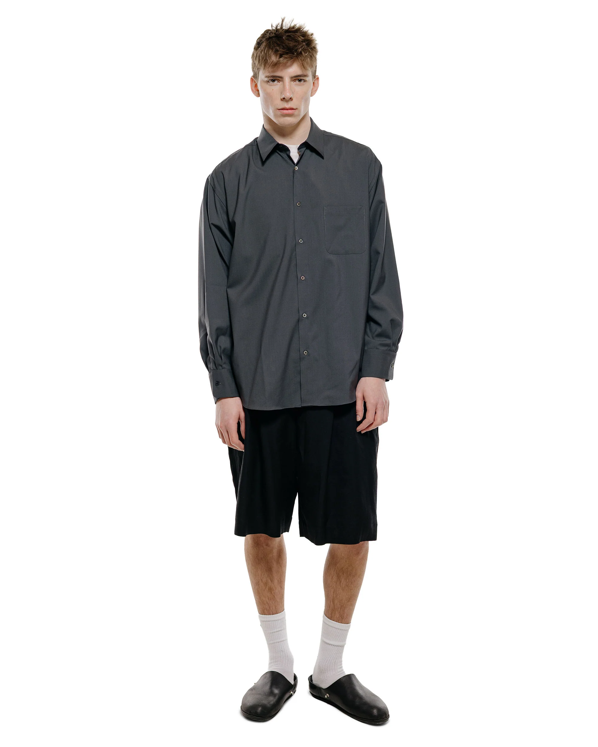 MARKAWARE Comfort Fit Shirt Organic Wool 2/80 Tropical Charcoal - Image 4