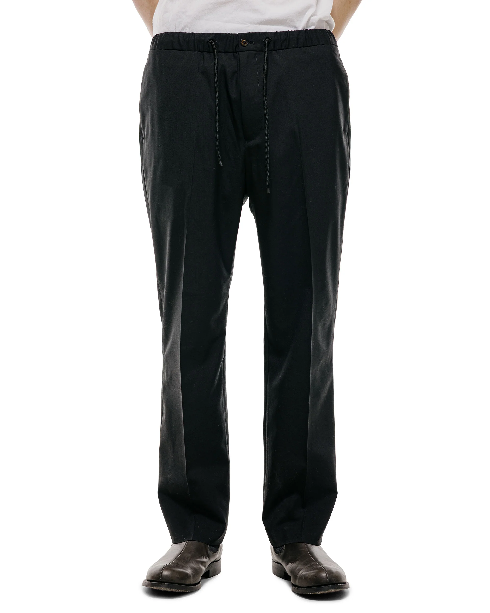 MARKAWARE Flat Tapered Easy Trousers Organic Wool 2/80 Tropical Black - Image 2
