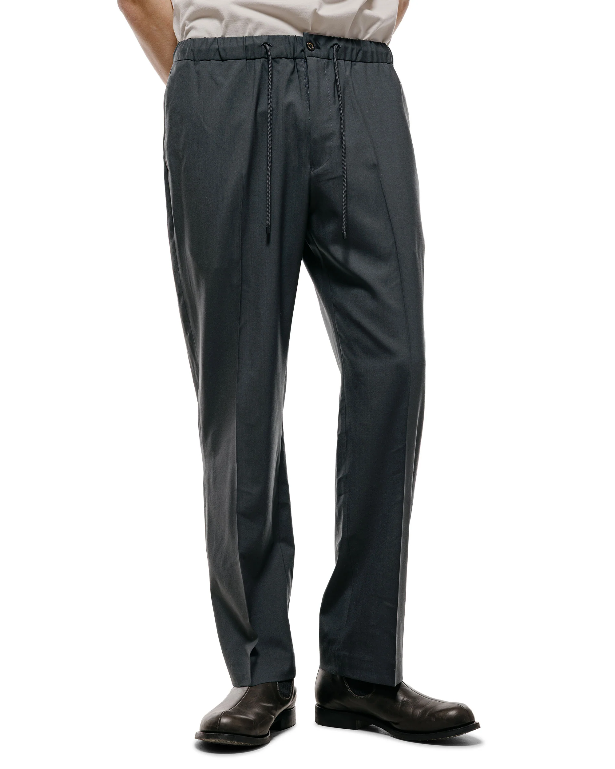 MARKAWARE Flat Tapered Easy Trousers Organic Wool 2/80 Tropical Charcoal - Image 2