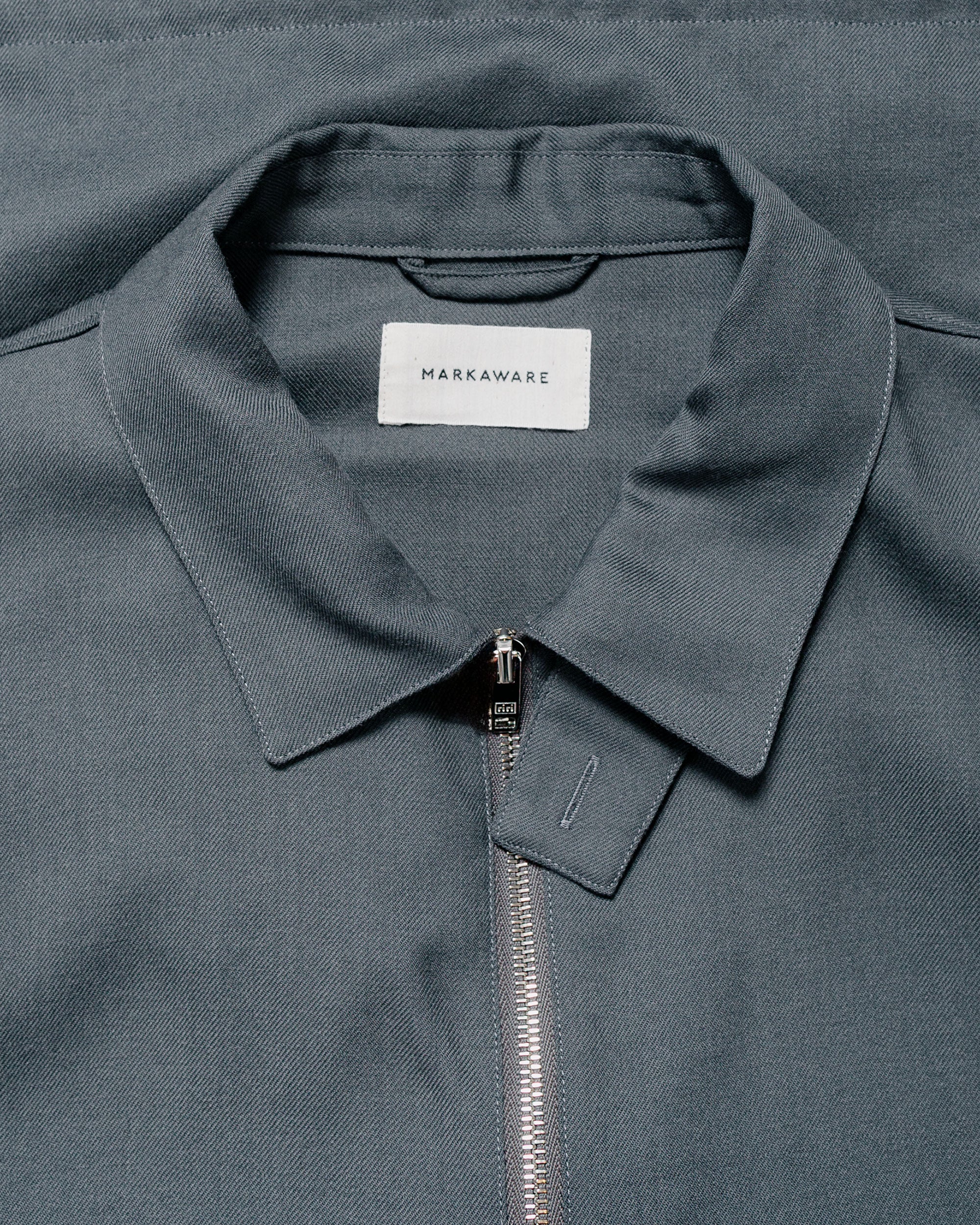 MARKAWARE Half Zip Service Jacket 2/80 Organic Wool Viyella Forest Grey - Image 5