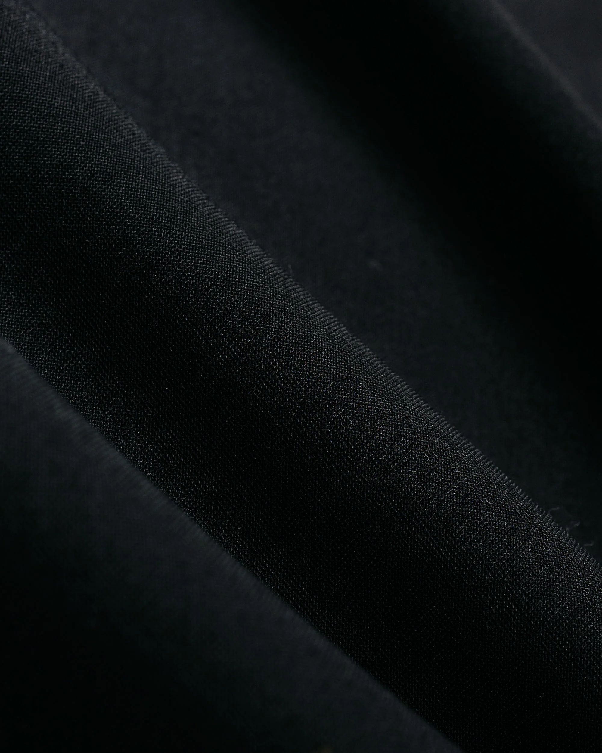 MARKAWARE Italian Open Collar S/S Shirt Organic Wool 2/80 Tropical Black - Image 5