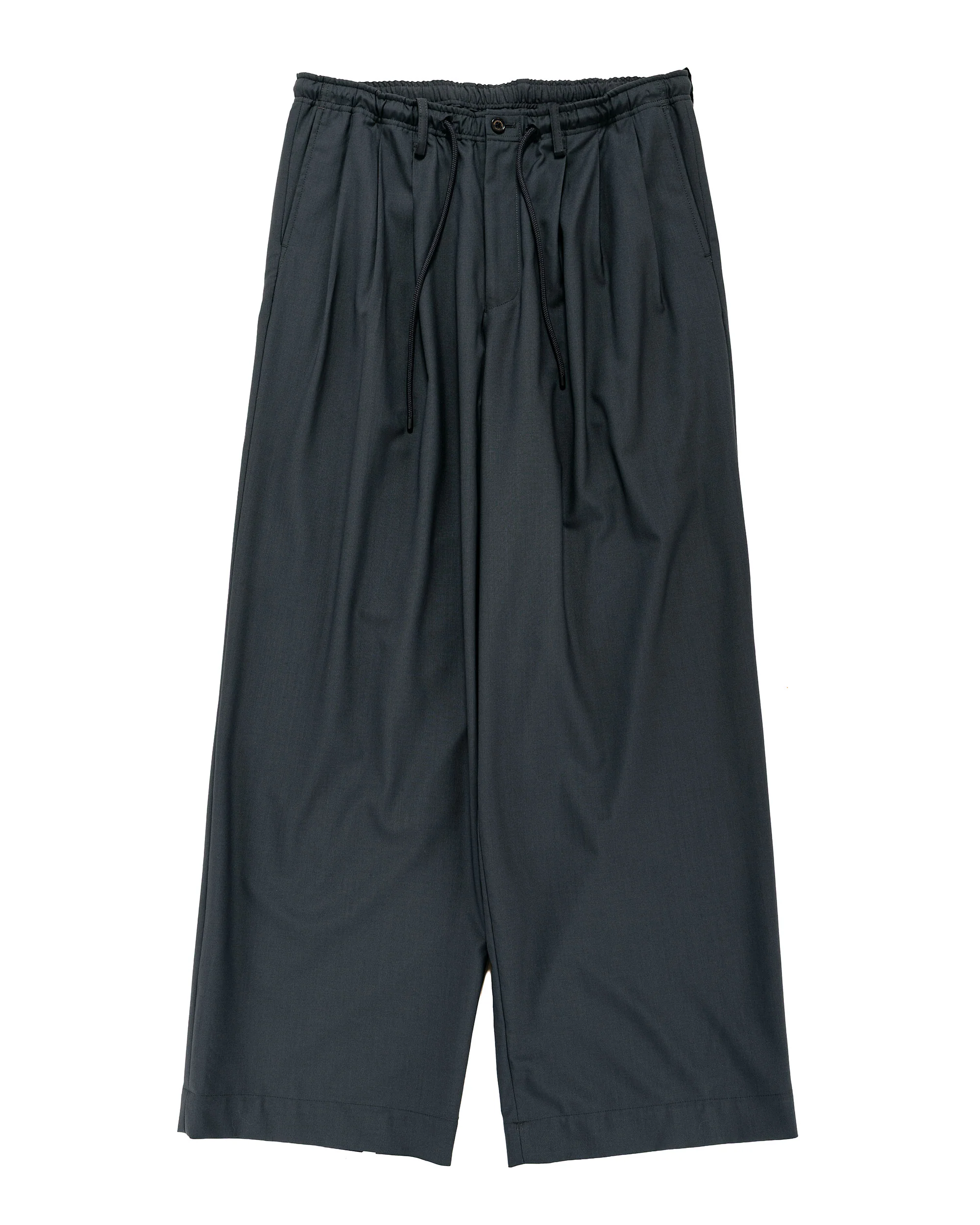 MARKAWARE Triple Pleated Easy Trousers Organic Wool 2/80 Tropical Charcoal