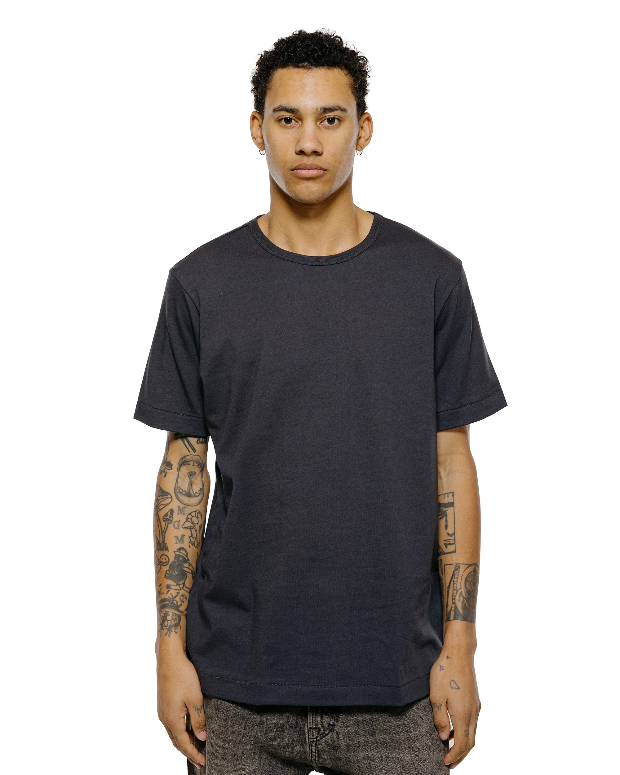 Merz B. Schwanen 2M15 Vintage Machine Refined T-Shirt Charcoal - Image 2