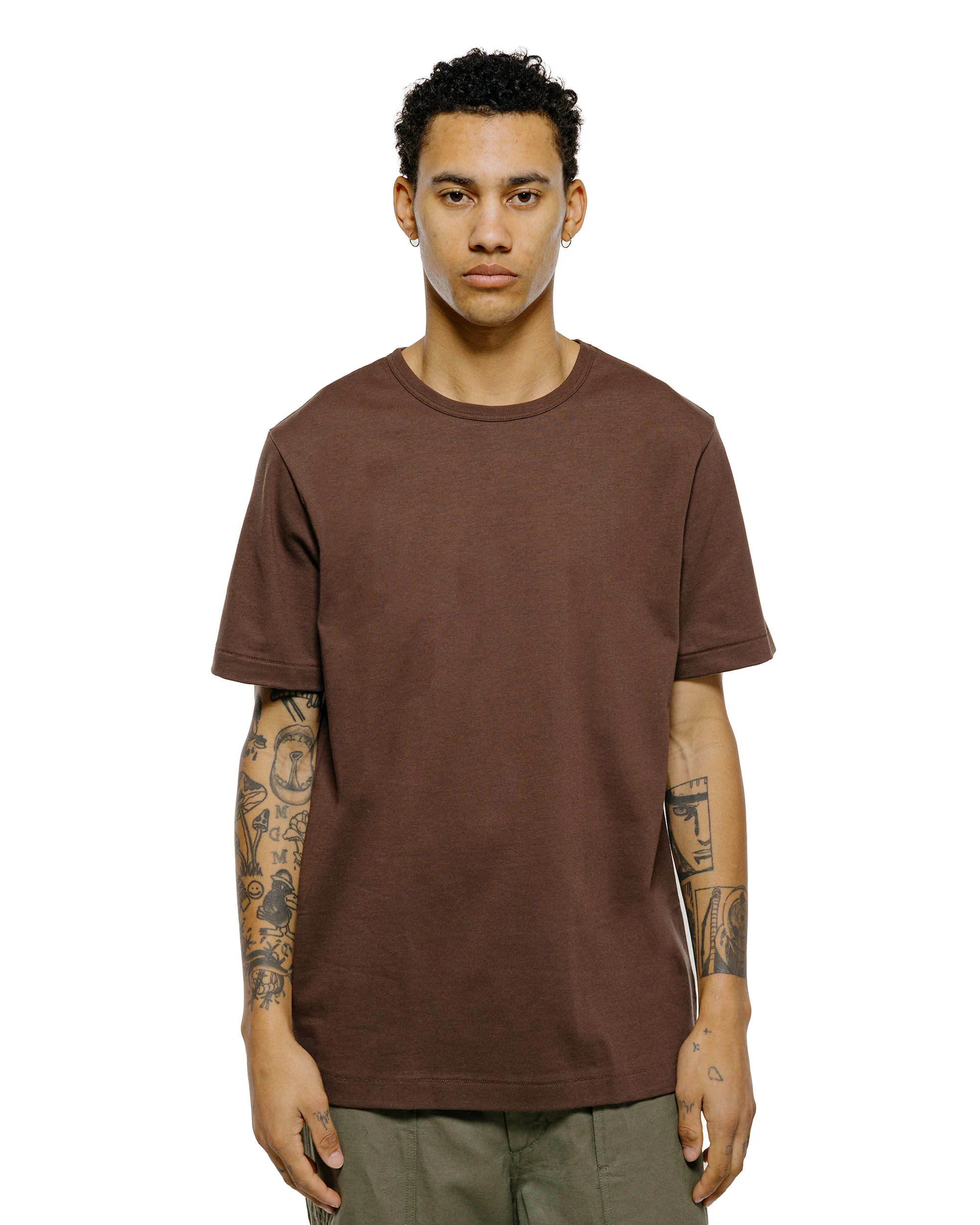 Merz B. Schwanen 2M15 Vintage Machine Refined T-Shirt Chocolate - Image 2
