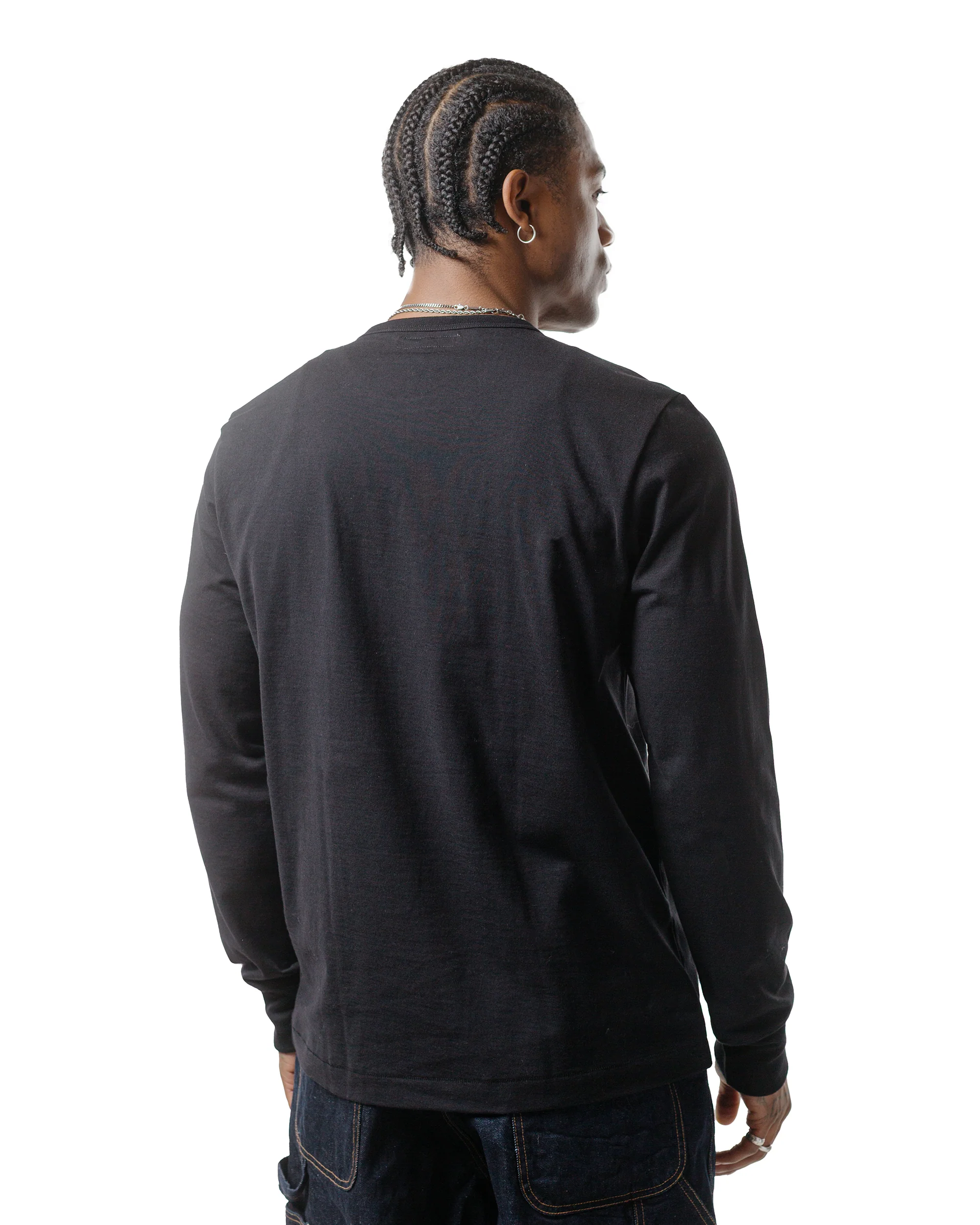 Merz B. Schwanen 2M15LS Vintage Machine Refined T-Shirt Deep Black - Image 3