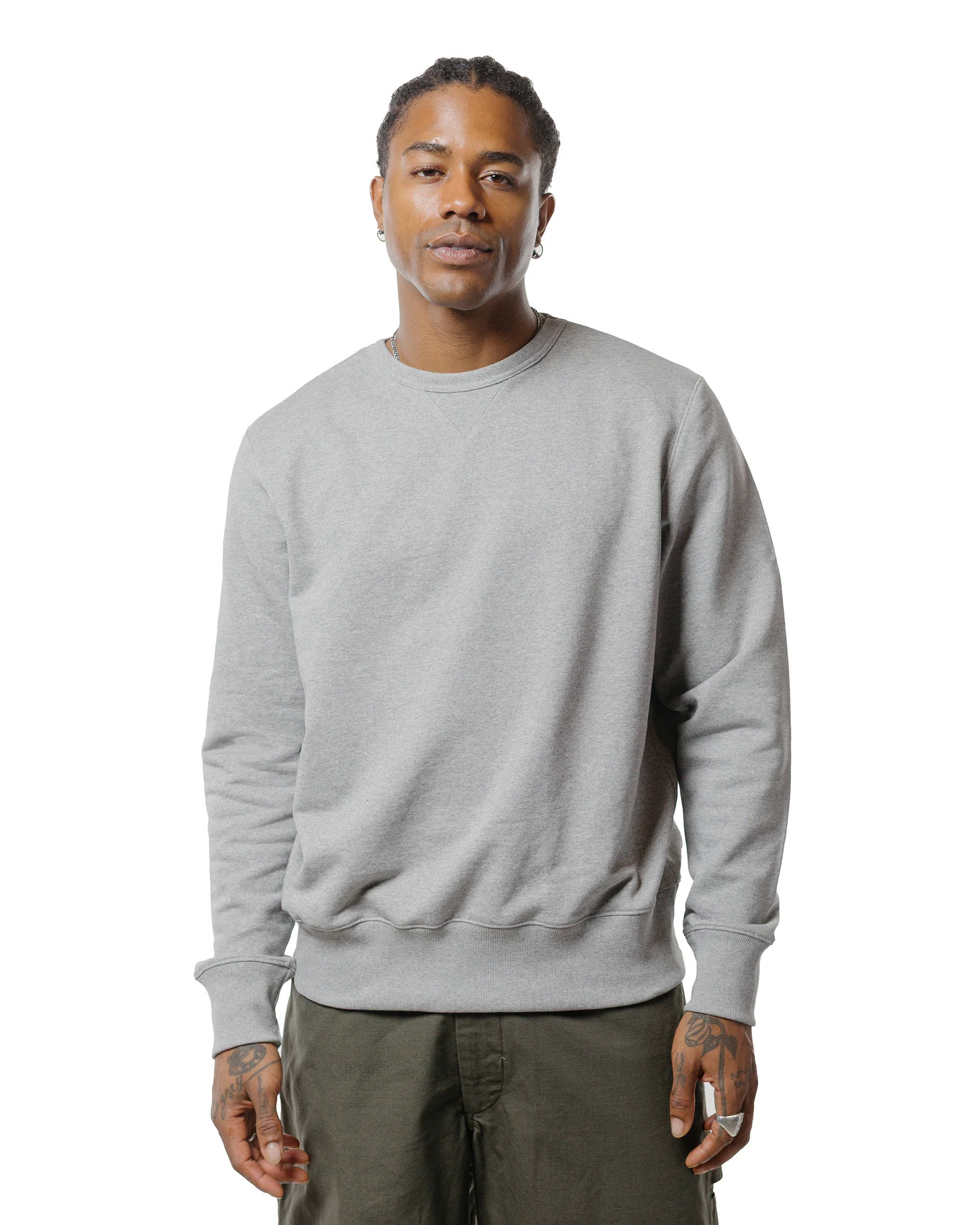 Merz B. Schwanen 3M46 Vintage Machine Fleece Sweatshirt Grey Melange - Image 2