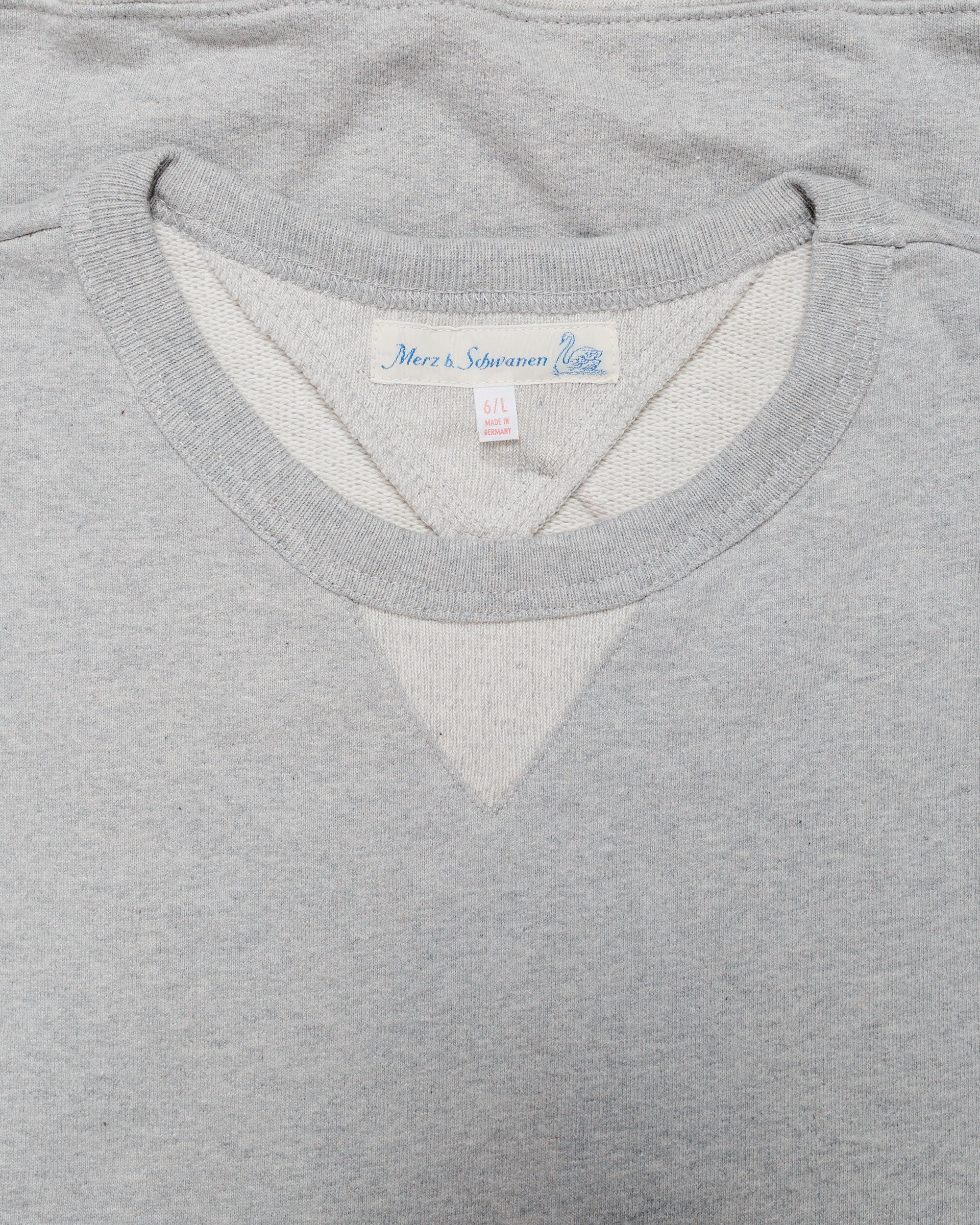 Merz B. Schwanen 3M46 Vintage Machine Fleece Sweatshirt Grey Melange - Image 5