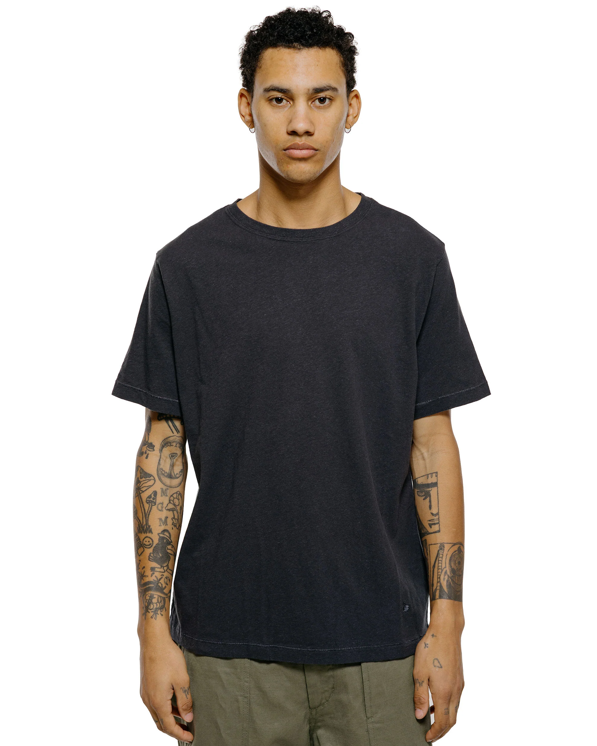 Merz B. Schwanen HPT01 Cotton Hemp T-Shirt Charcoal - Image 2