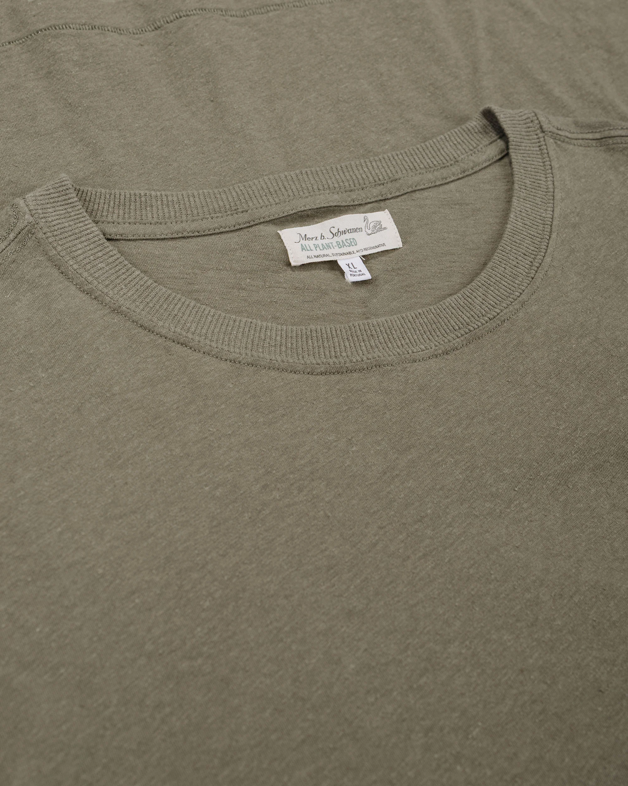 Merz B. Schwanen HPT01 Cotton Hemp T-Shirt Light Army - Image 4