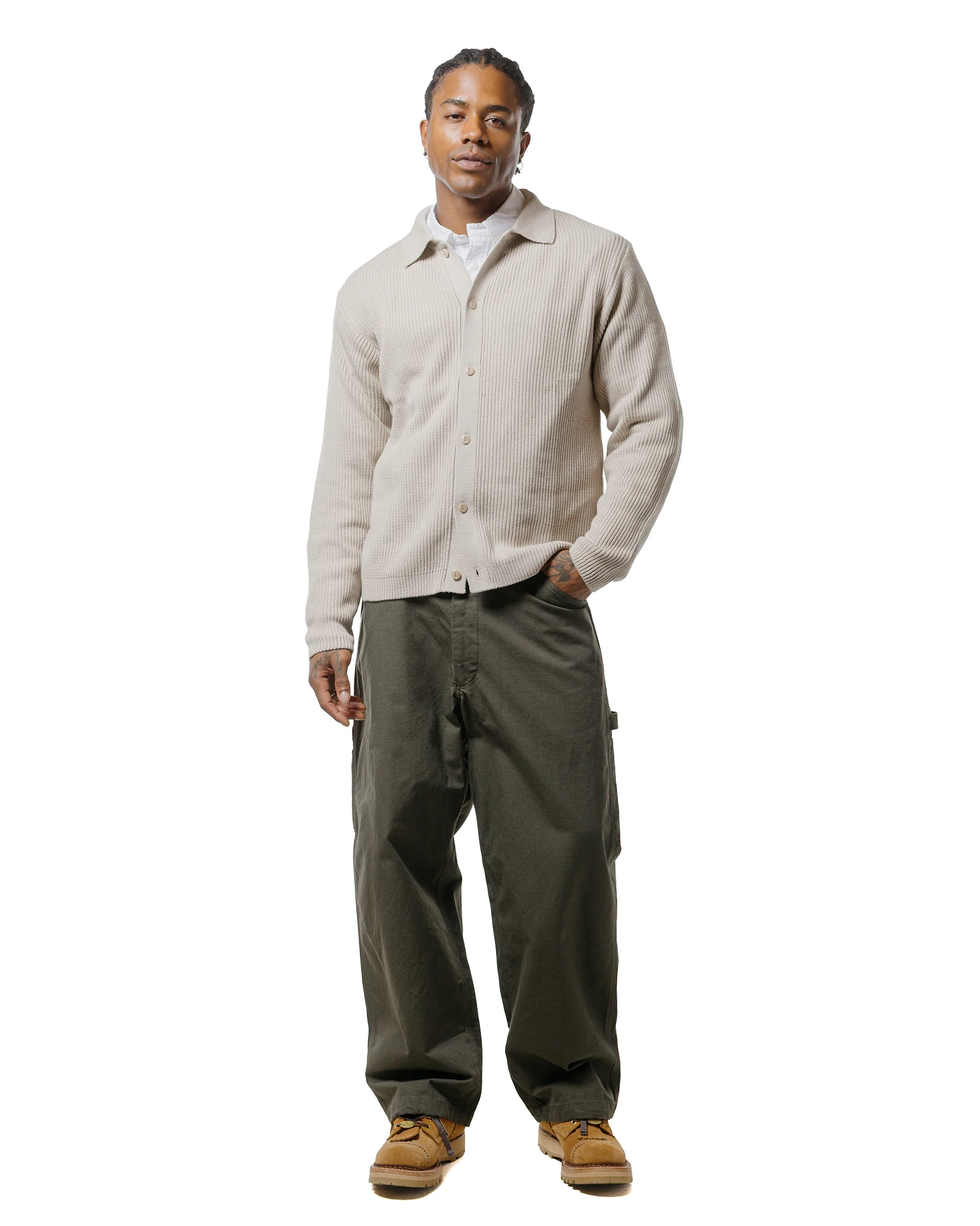 Merz B. Schwanen KNITSHIRT05 Ribbed Knitshirt Sand - Image 4